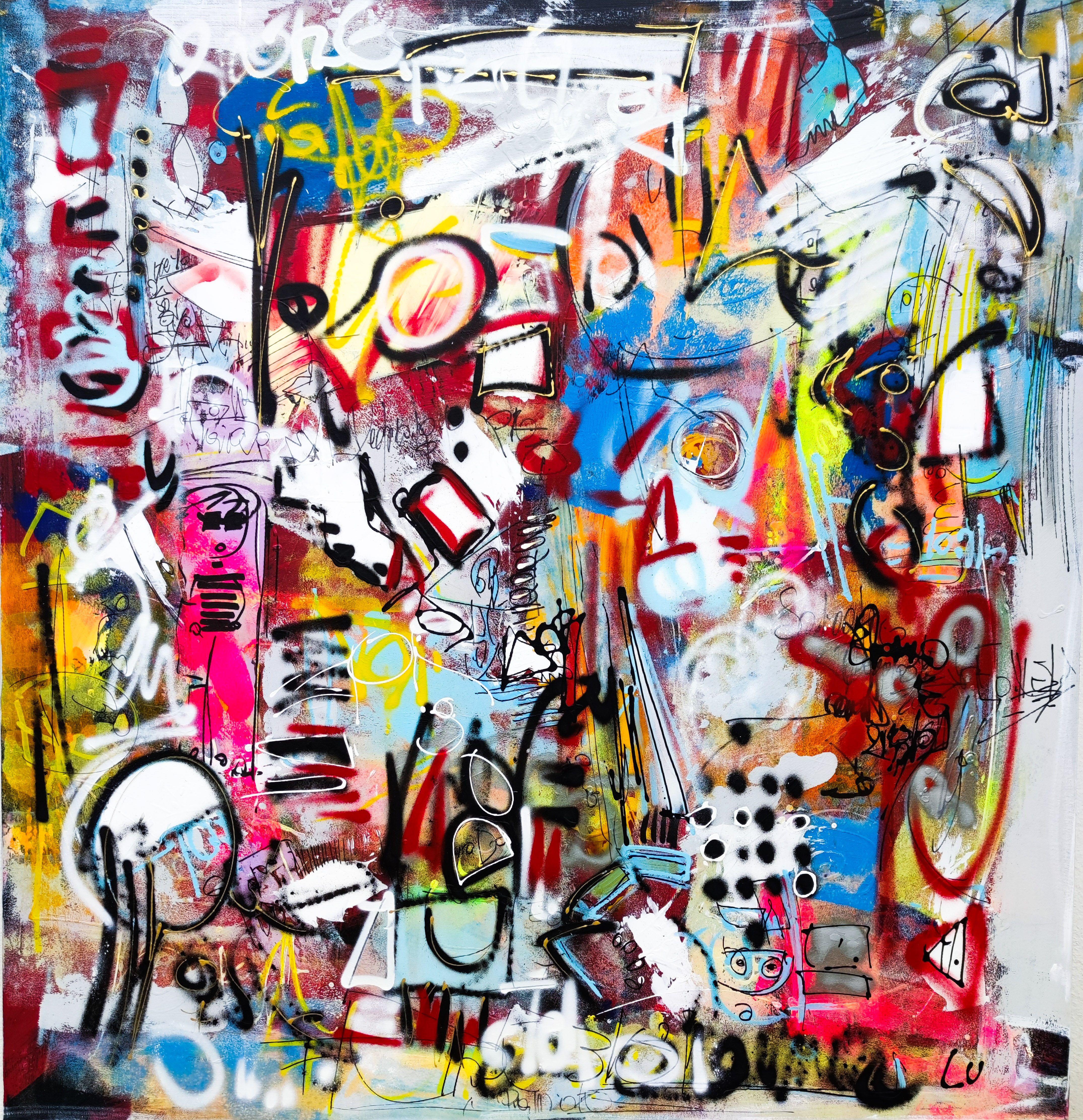 Abstract Painting di Luc Villard - Sogna in grande, Pittura, Acrilico su tela