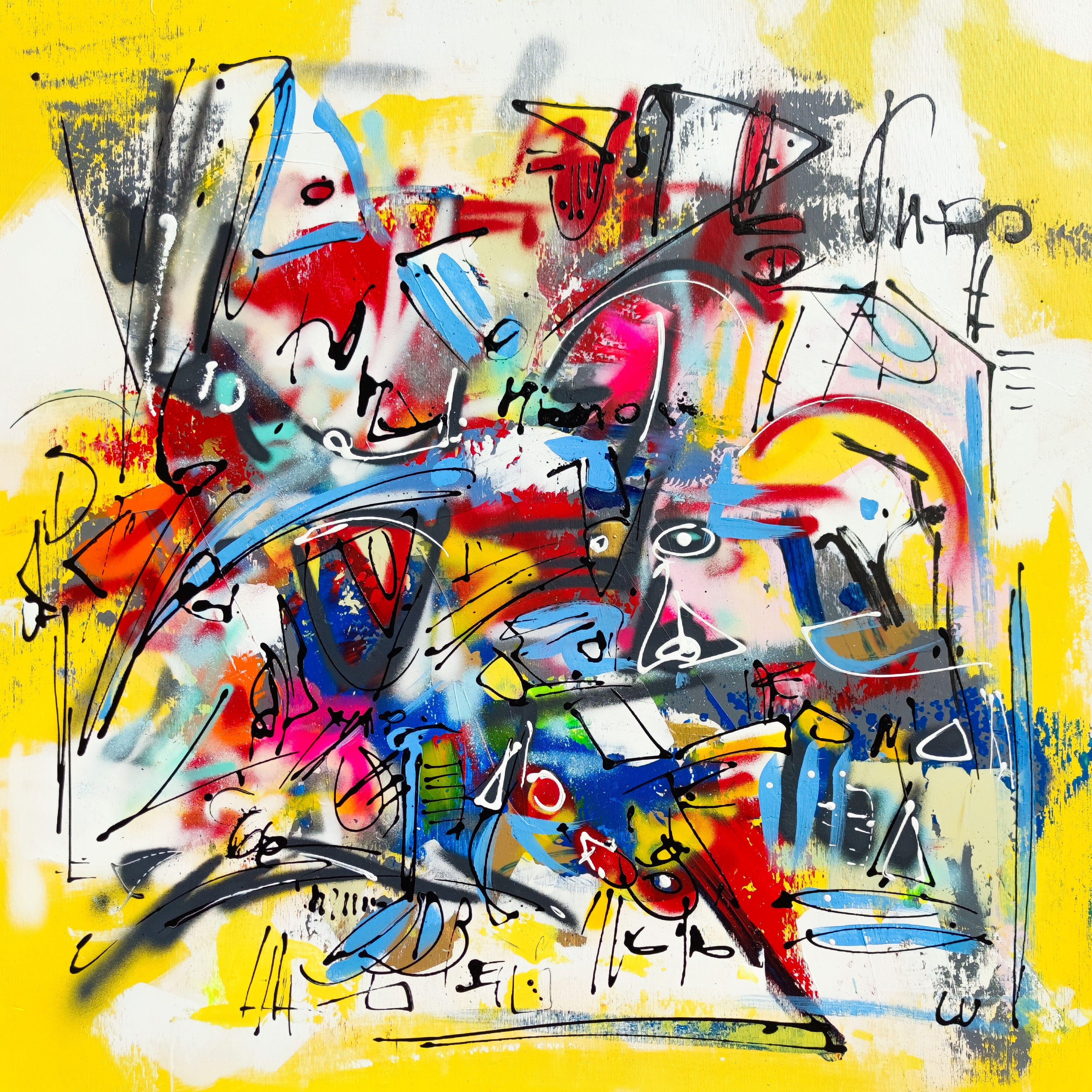 Luc Villard Abstract Painting - El Dorado, Painting, Acrylic on Canvas