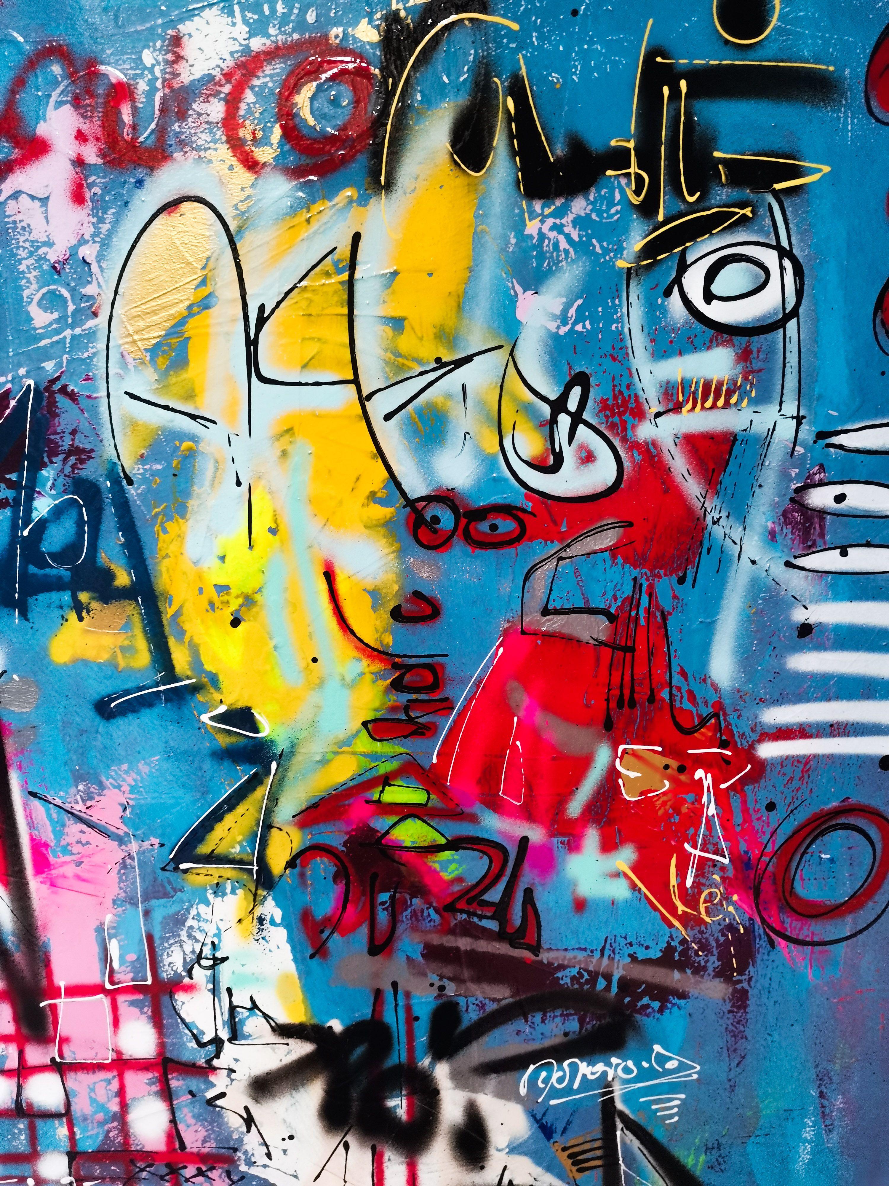 Freier Geist, Gemälde, Acryl auf Leinwand – Painting von Luc Villard
