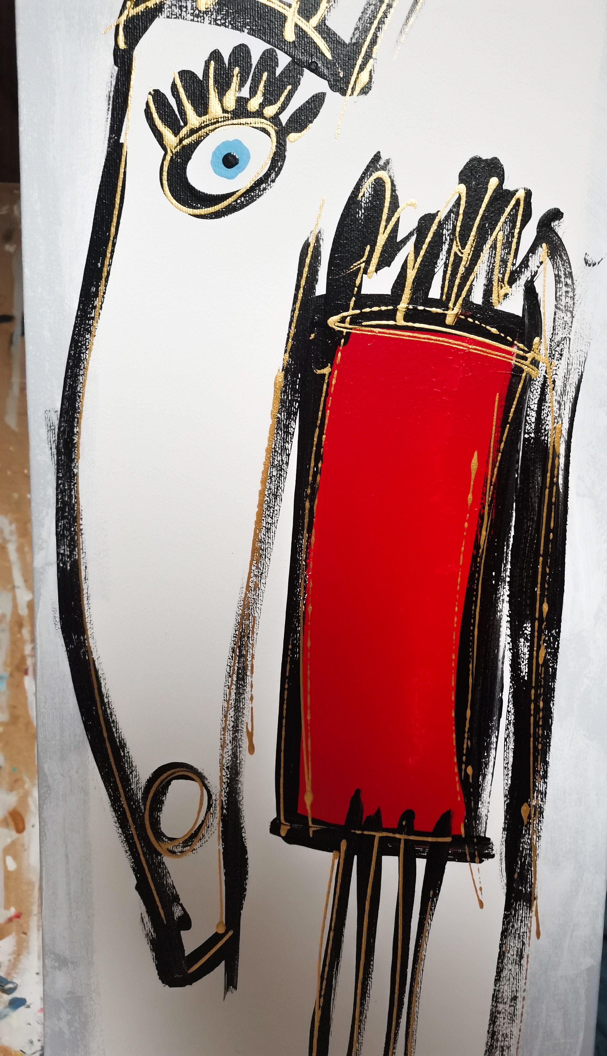 Small and large creatures from the artist's imagination Luc Villard has been drawing these strange animals since 2012, to which he tries to give their own uniqueness    Acrylic drawing made on canvas    Several thin layers of varnish protect the
