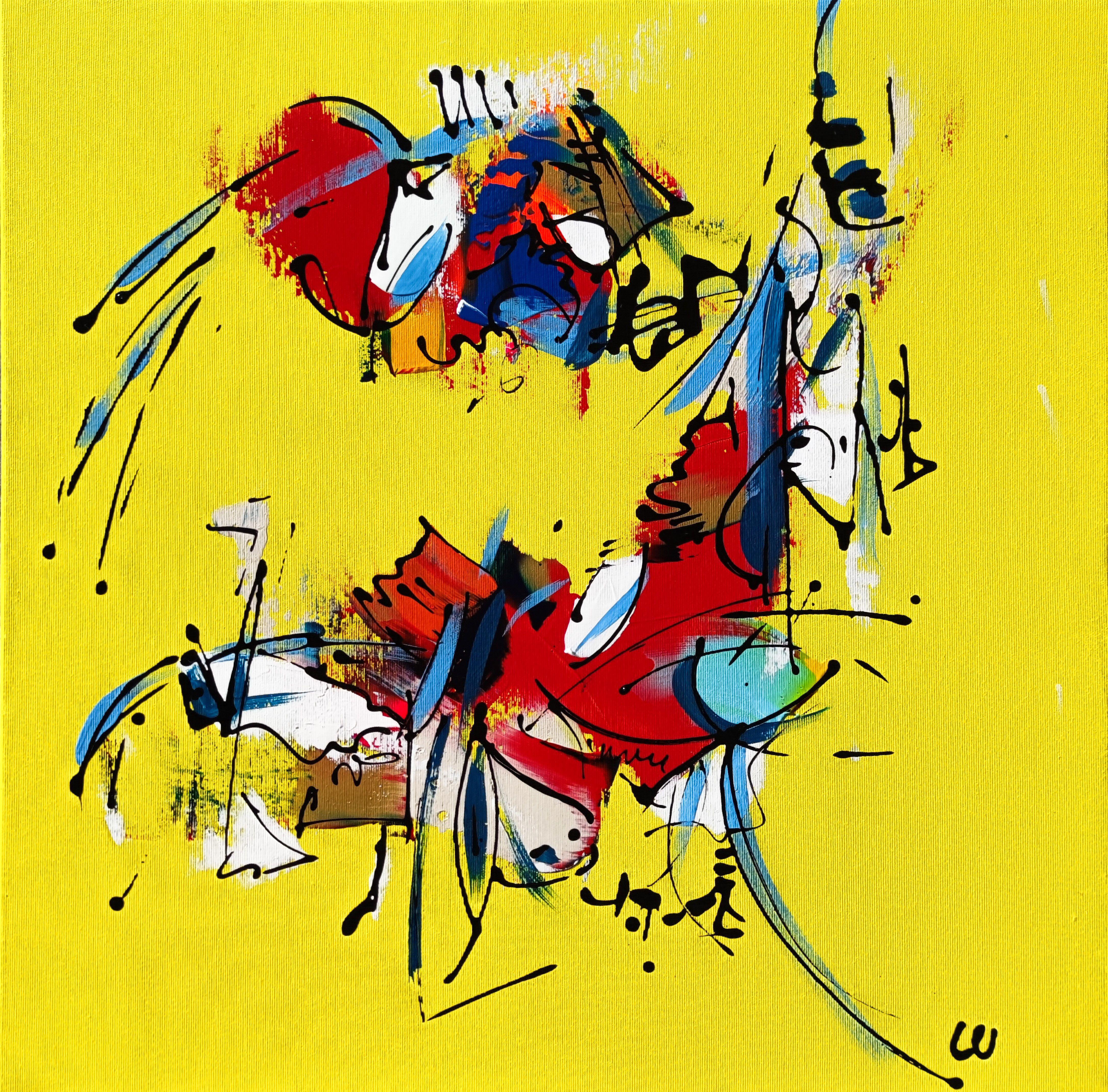Luc Villard Abstract Painting - Lagertha, Painting, Acrylic on Canvas