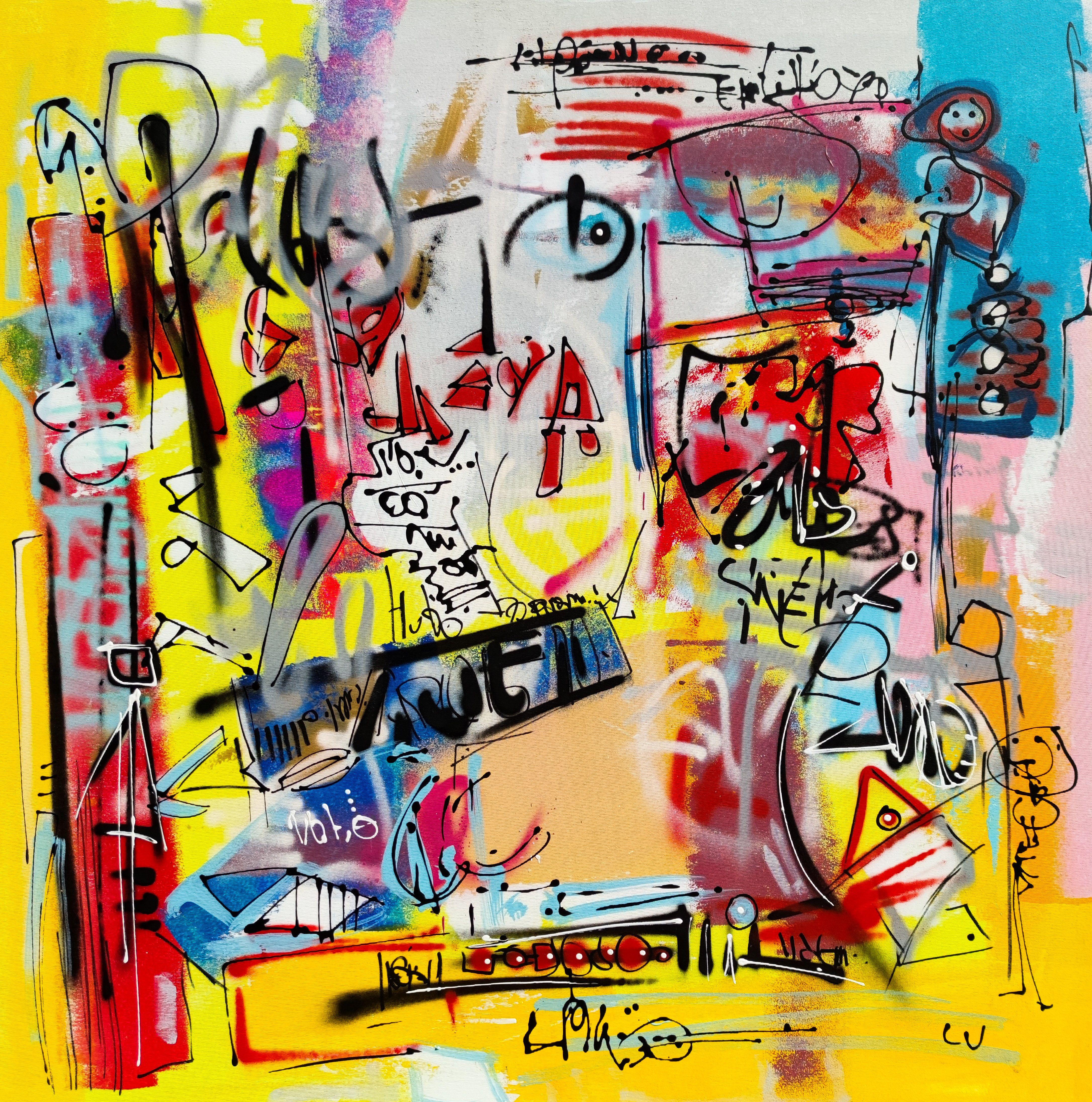 Luc Villard Abstract Painting - Les annÃes folles, Painting, Acrylic on Canvas