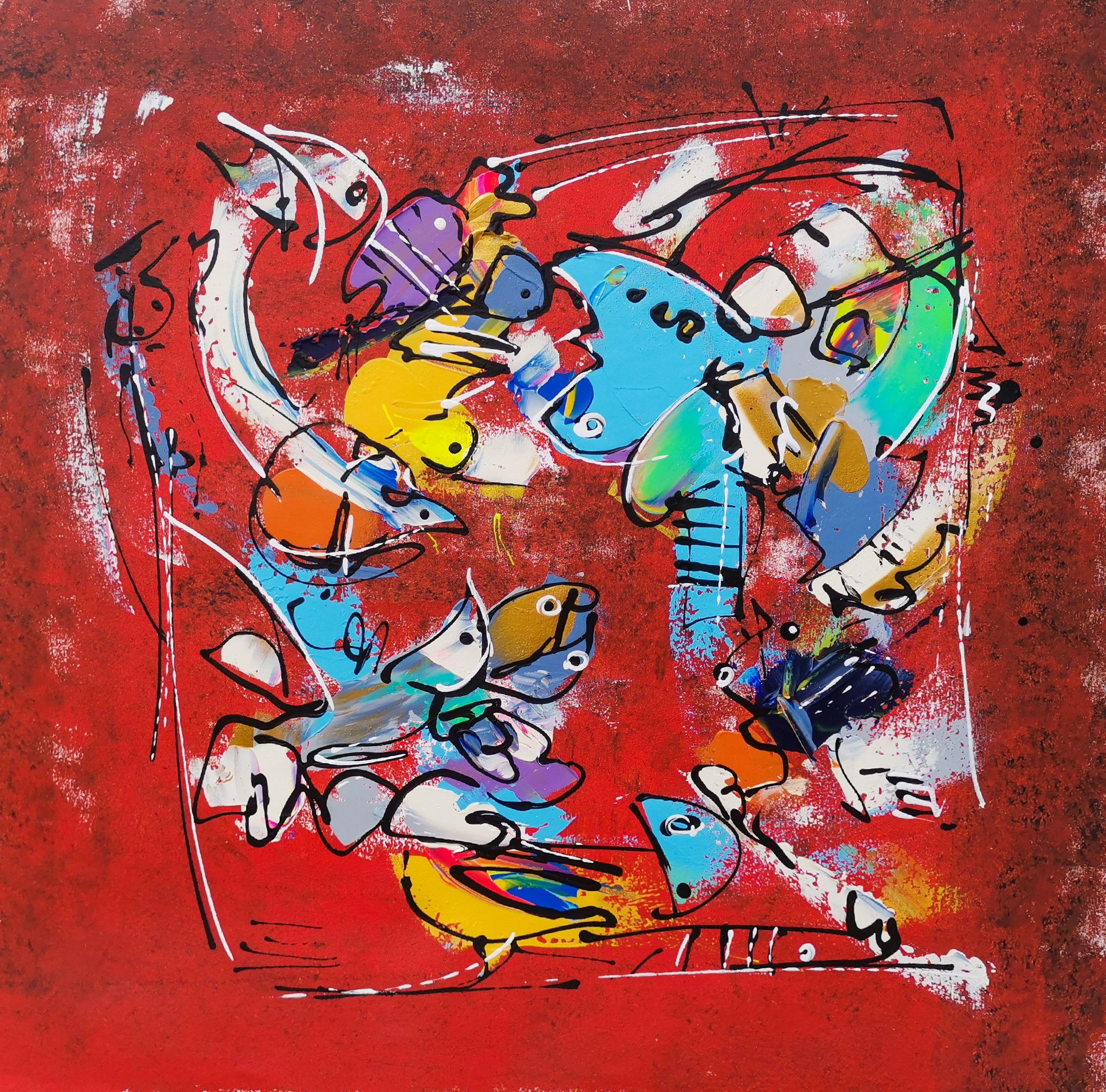 Luc Villard Abstract Painting - PensÃes abstraites, Painting, Acrylic on Canvas