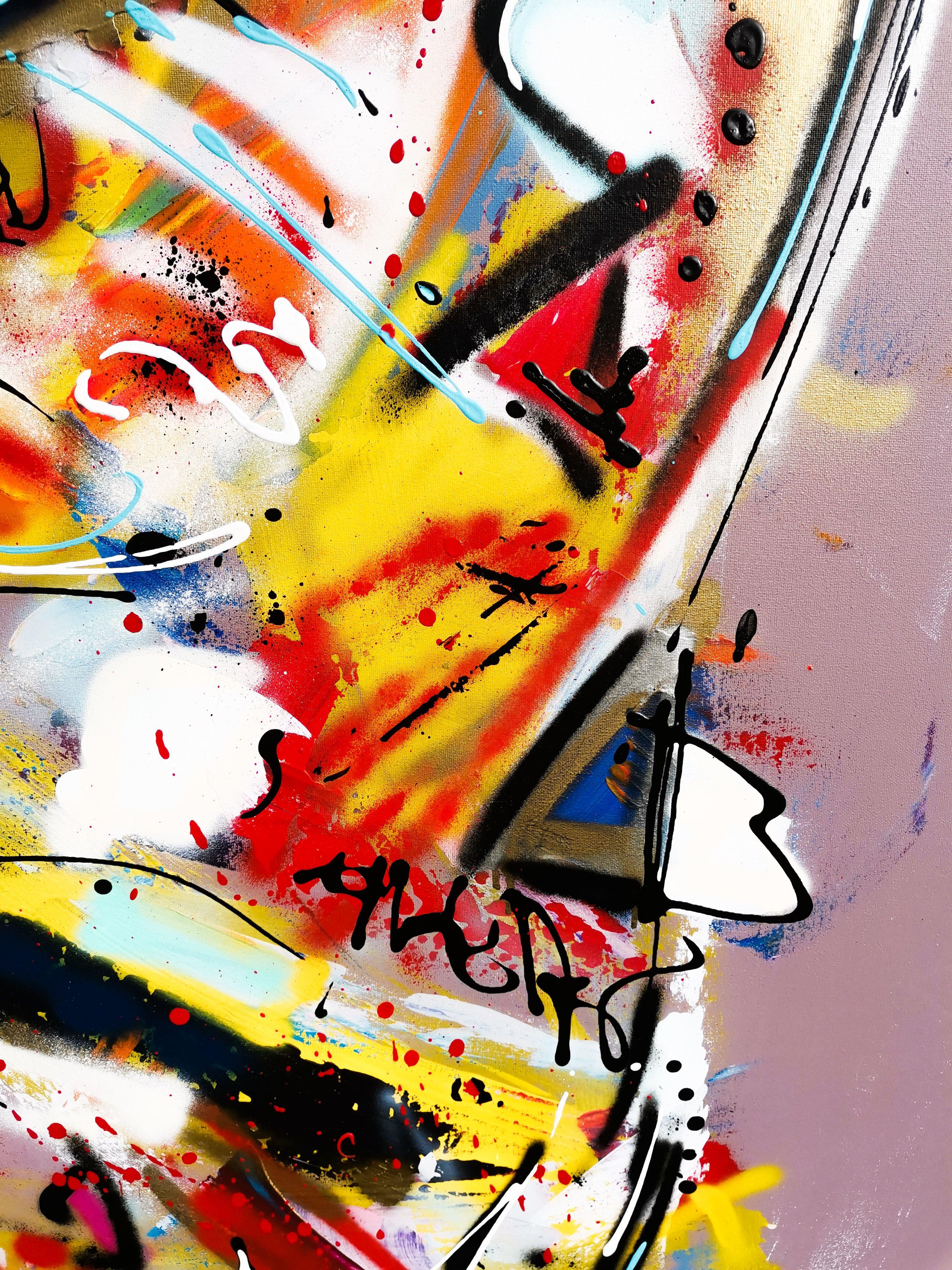 Queen's Lane, Pittura, Acrilico su tela - Painting Astratto di Luc Villard