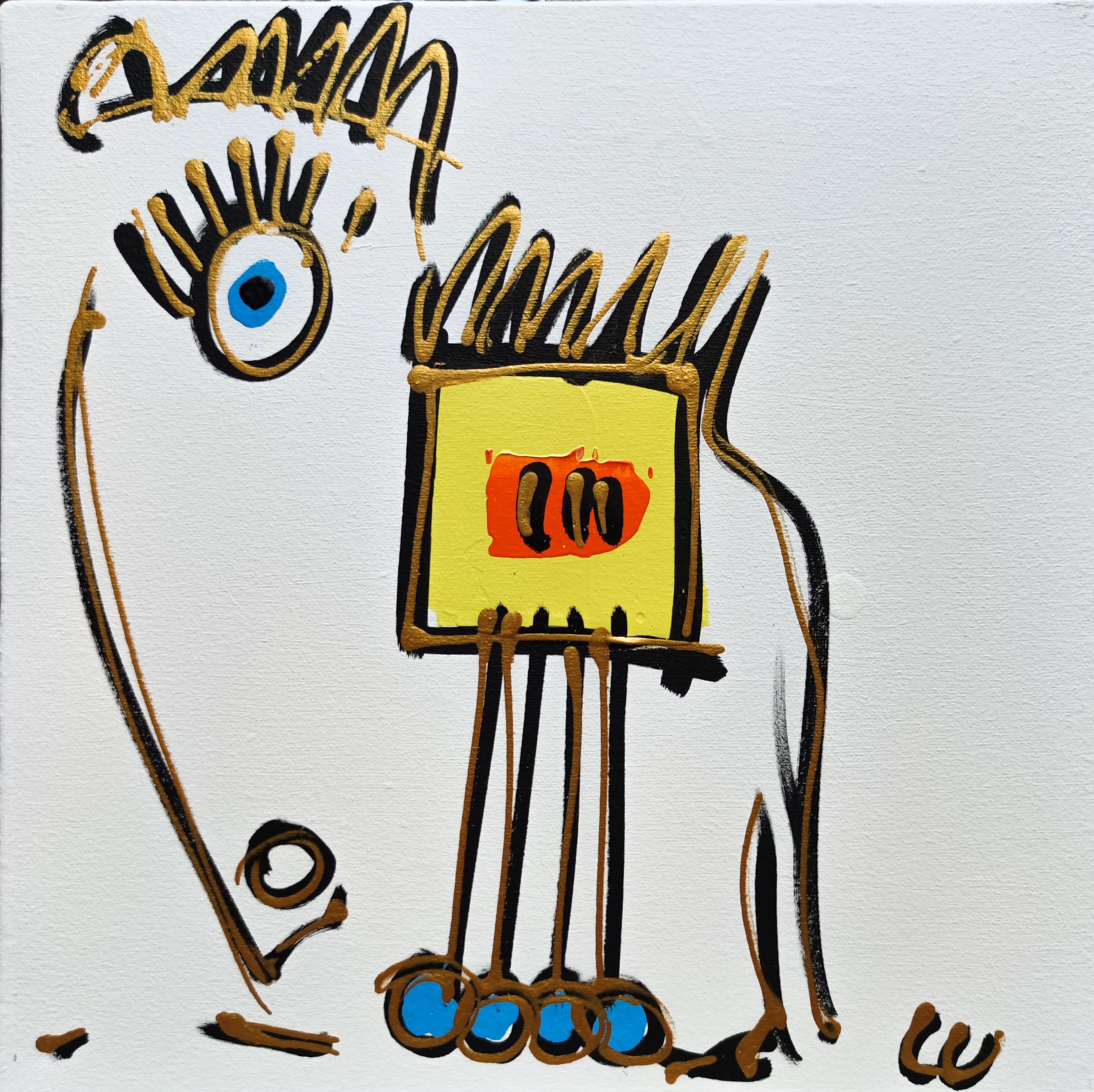 Luc Villard Abstract Painting - Robin, Painting, Acrylic on Canvas