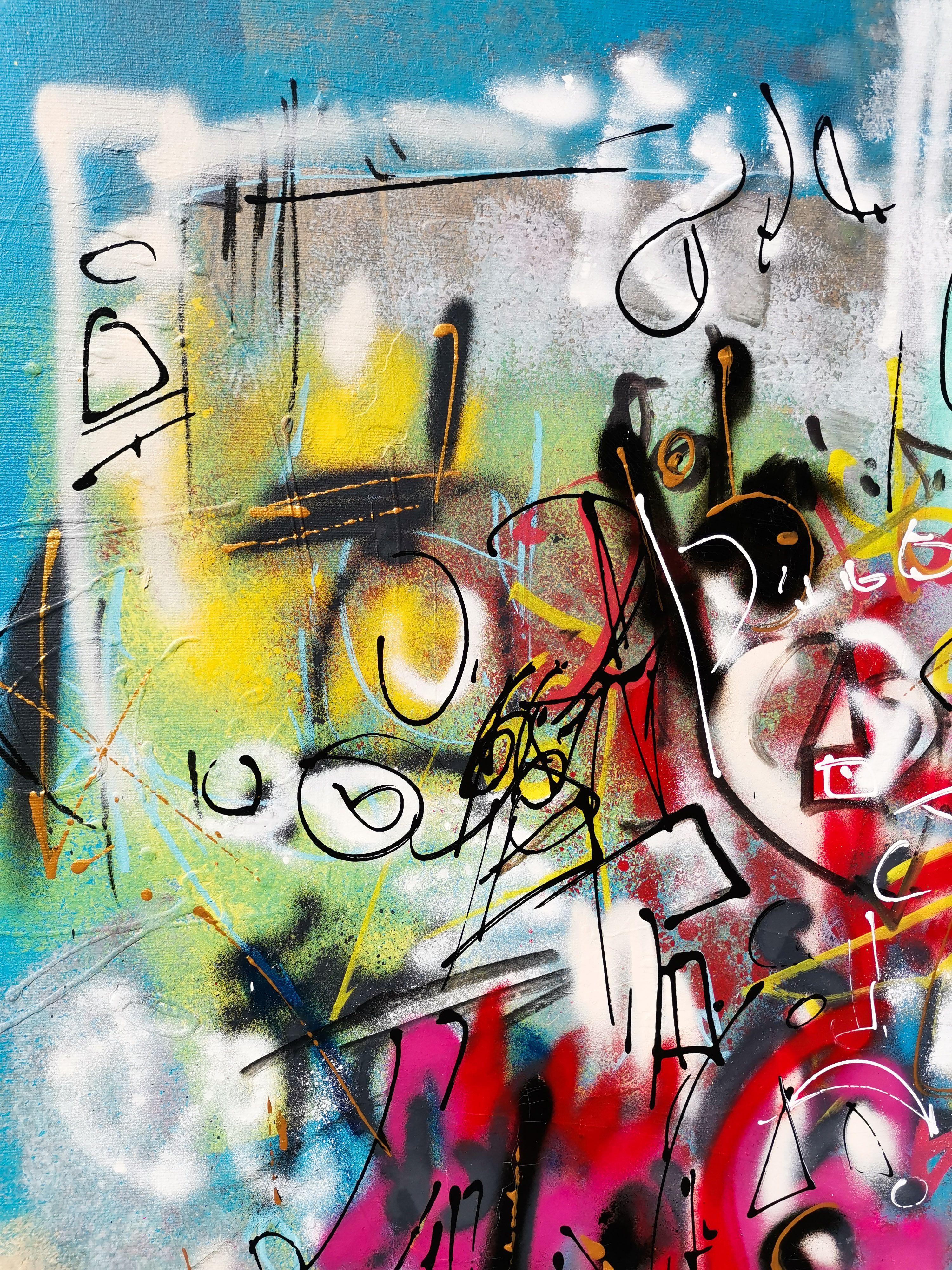 SÃrÃnade, Pittura, Acrilico su tela - Abstract Painting Grigio di Luc Villard