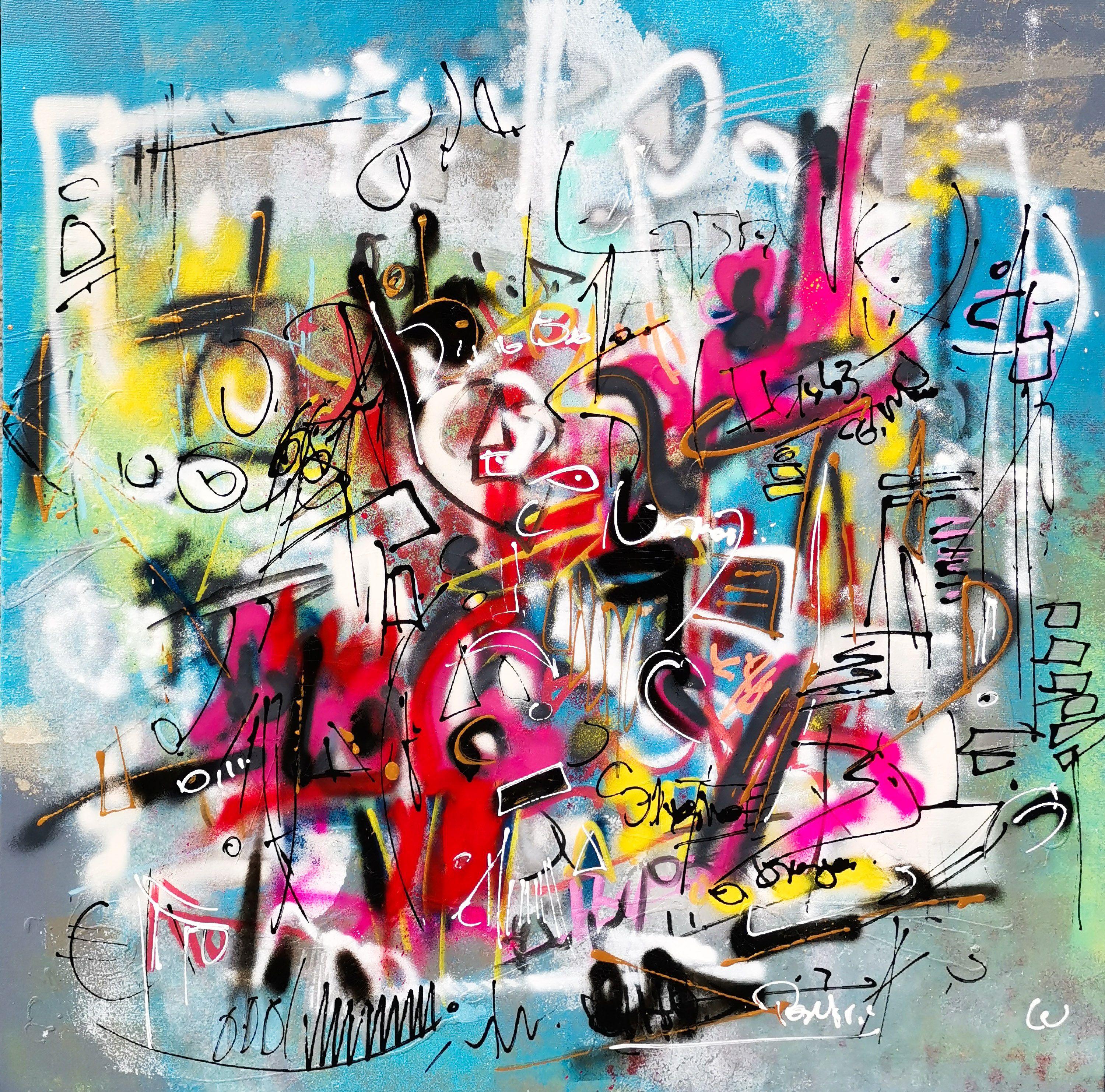 Abstract Painting di Luc Villard - SÃrÃnade, Pittura, Acrilico su tela