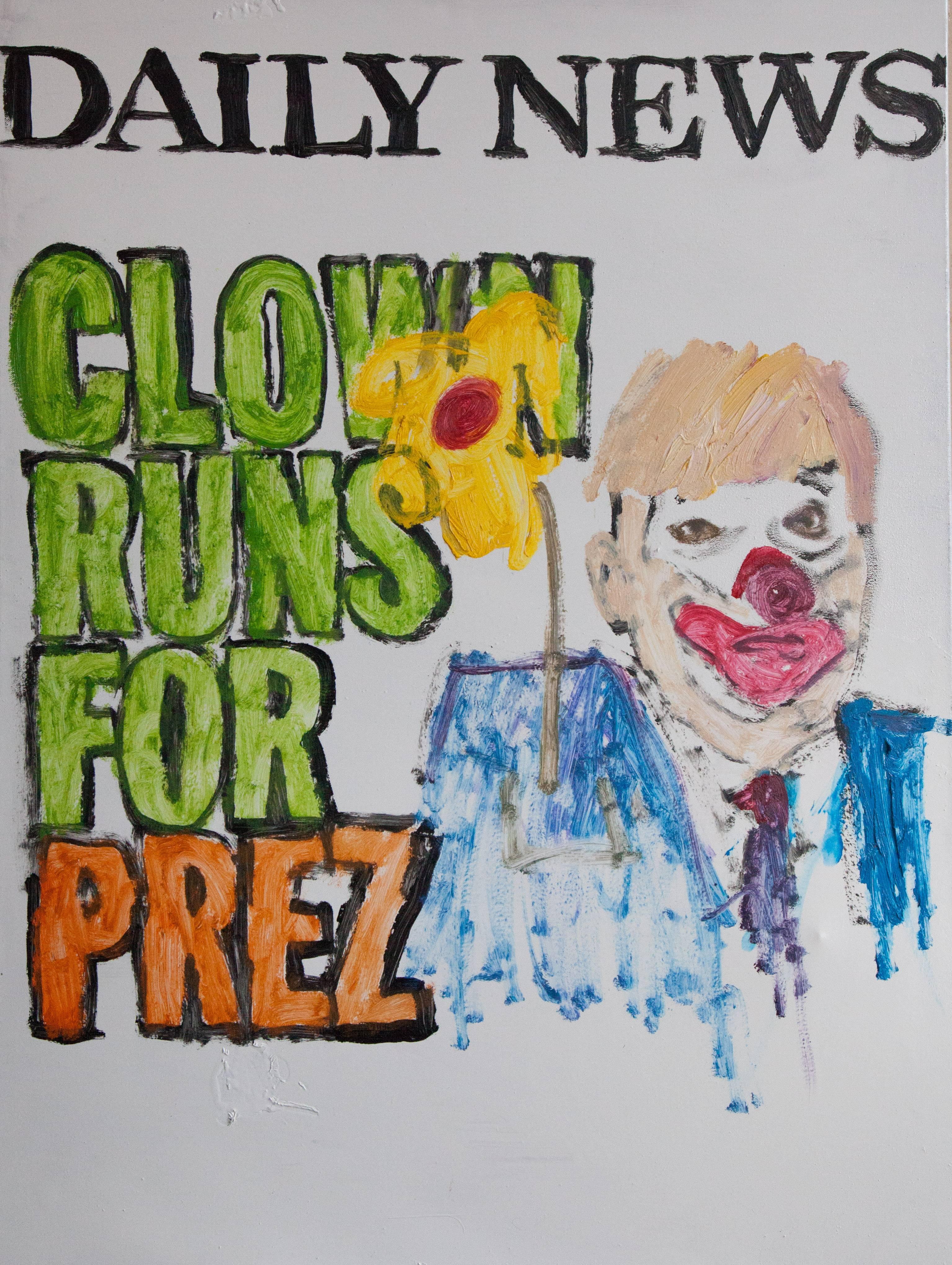Clown Runs for Prez - Mixed Media Art by Luc Waring