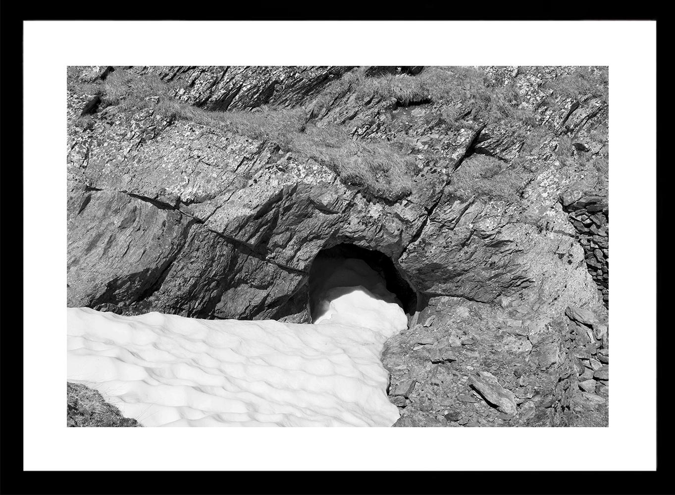 Luca Artioli Black and White Photograph - A Fatal Pass, The Cave. Black and White landscape Photograph