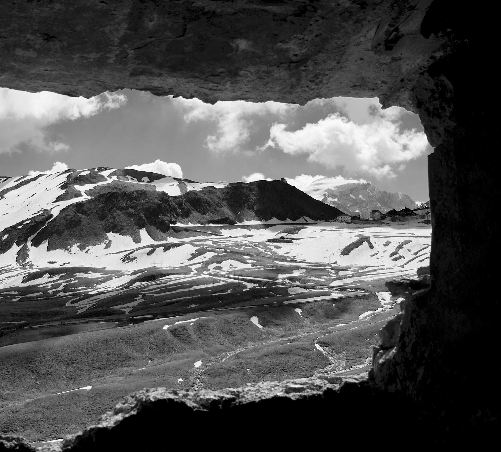 A Fatal Pass, The Window on the enemy. Black and White landscape Photograph For Sale 1