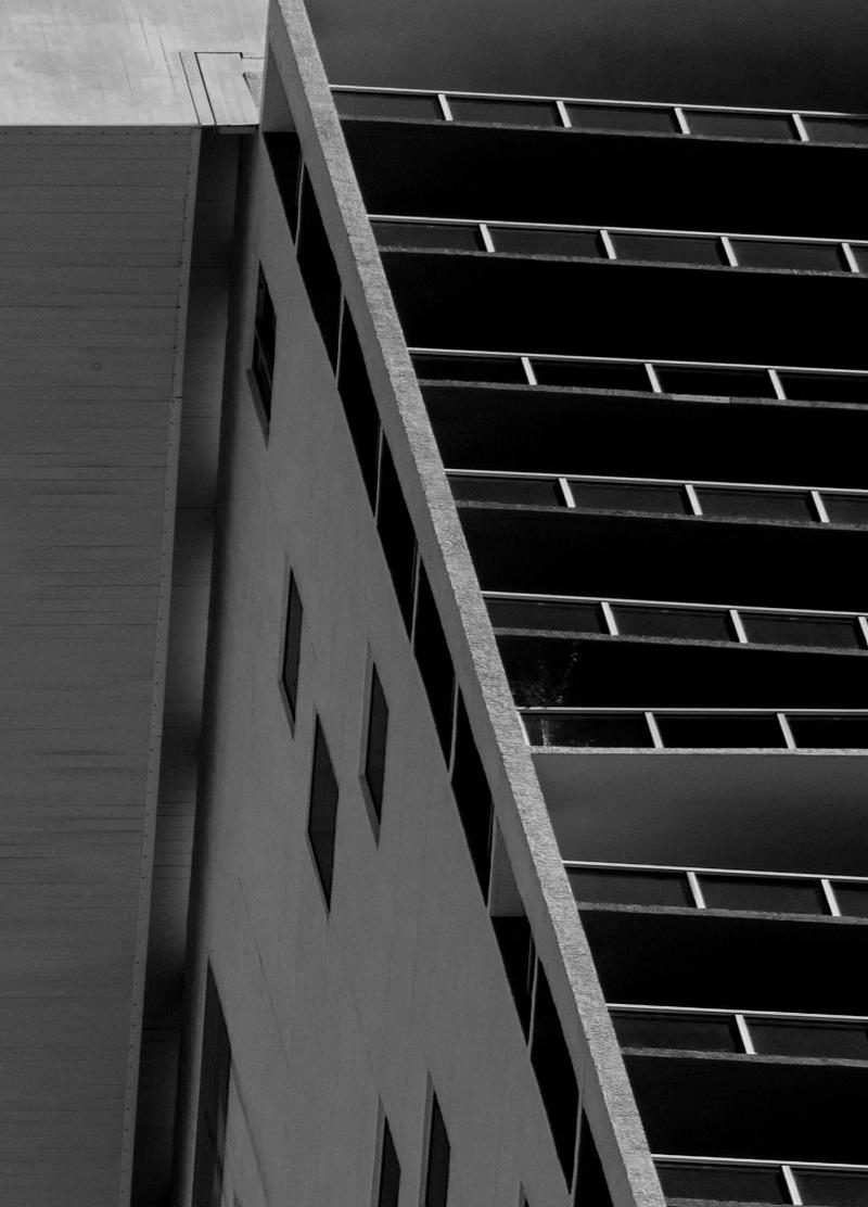 Miami Downtown,  Black and White Architectural Landscape Photography For Sale 1
