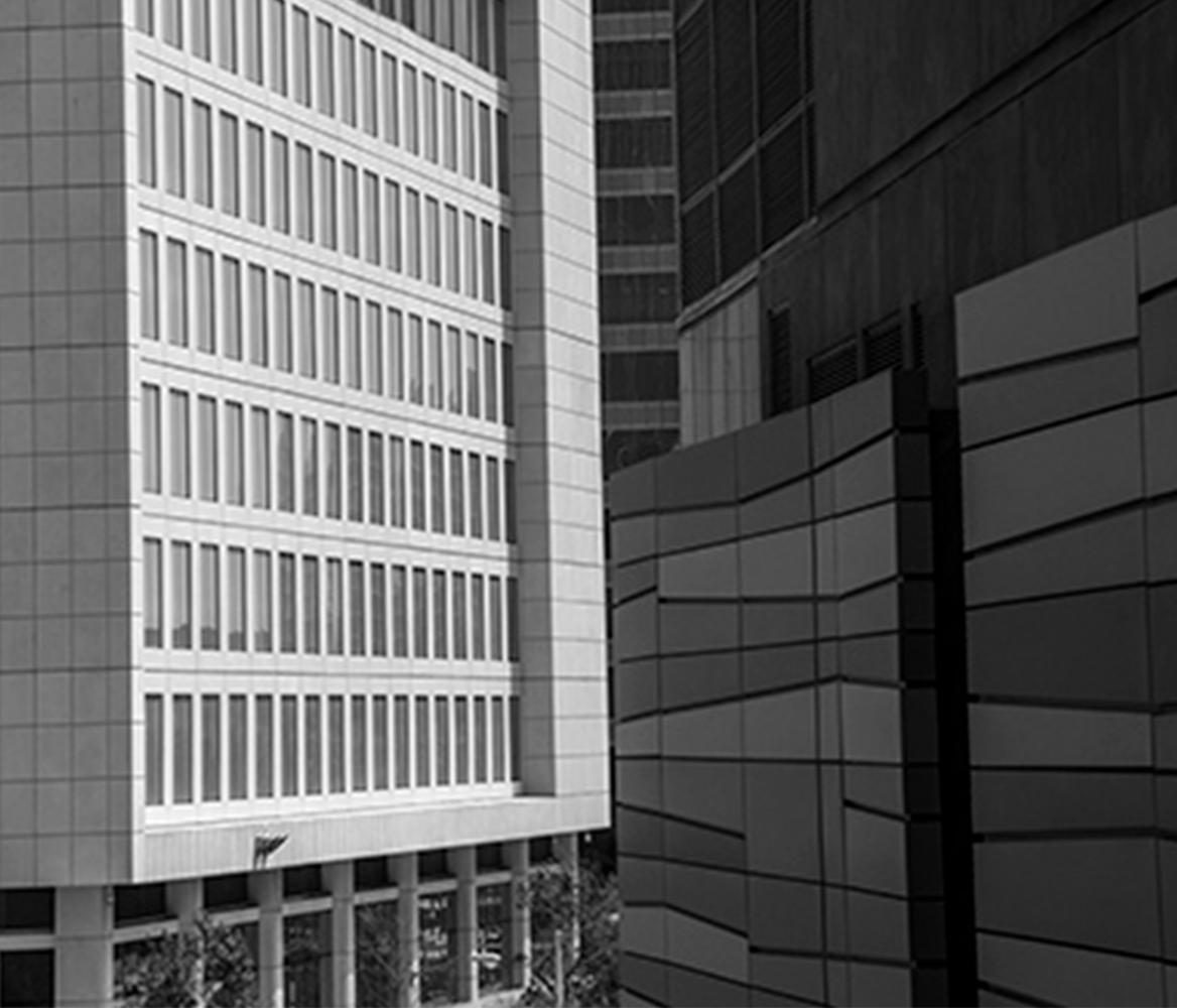 Miami Downtown,  Black and White Architectural Landscape Photography For Sale 1