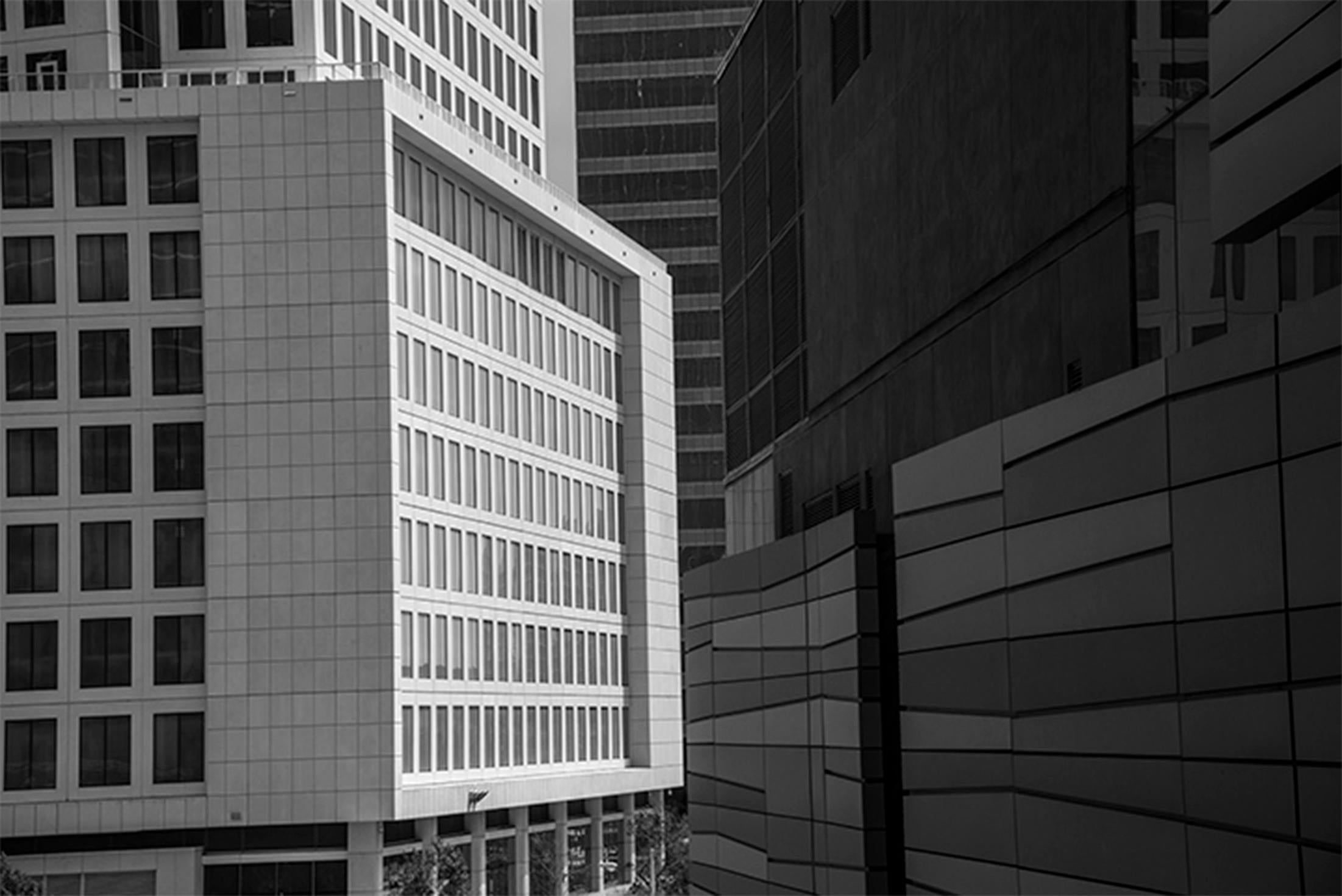 Miami Downtown,  Photographie de paysage architectural en noir et blanc