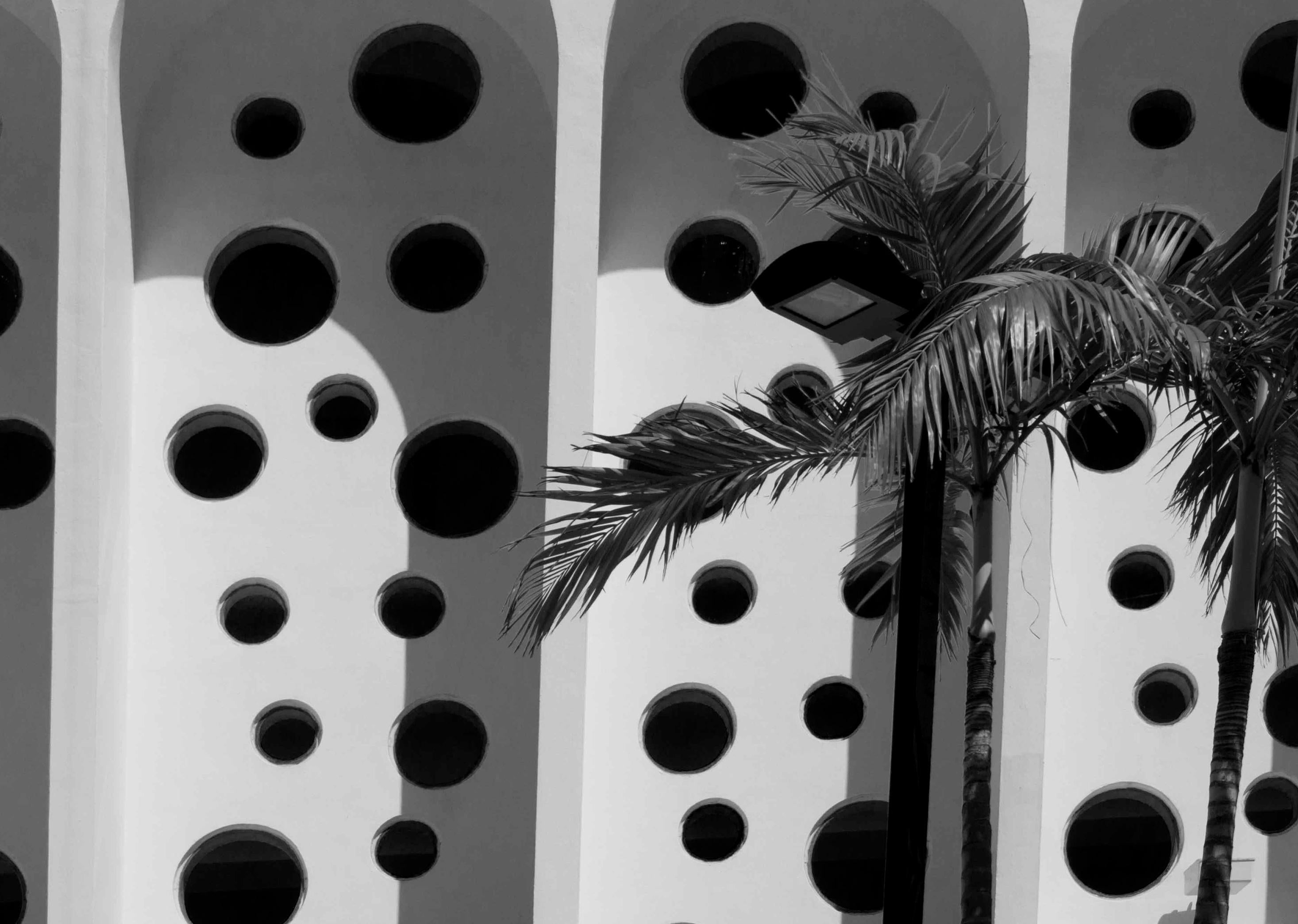 Miami Stripes. Black and White Architectural  Landscape Photography For Sale 3