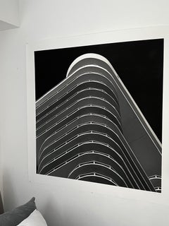 Miami Stripes, Black and White Architectural landscape Photograph