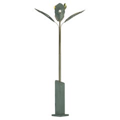 Luca Biancheri, Luna, Palm, Contemporary Floor Lamp, Concrete, Brass, Raw Steel