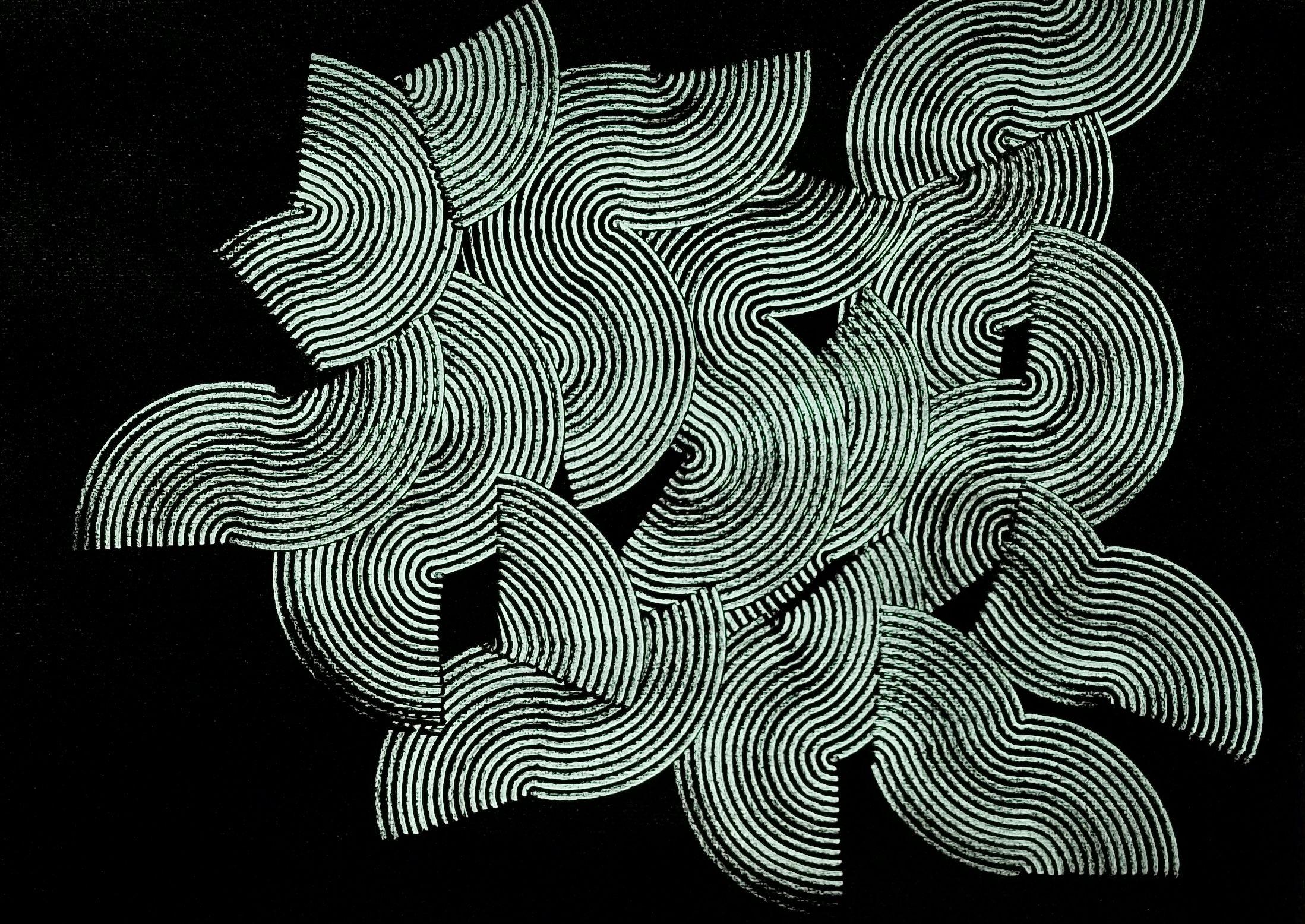 Apokalypsis 2024 30, Gemälde, Acryl auf Papier
