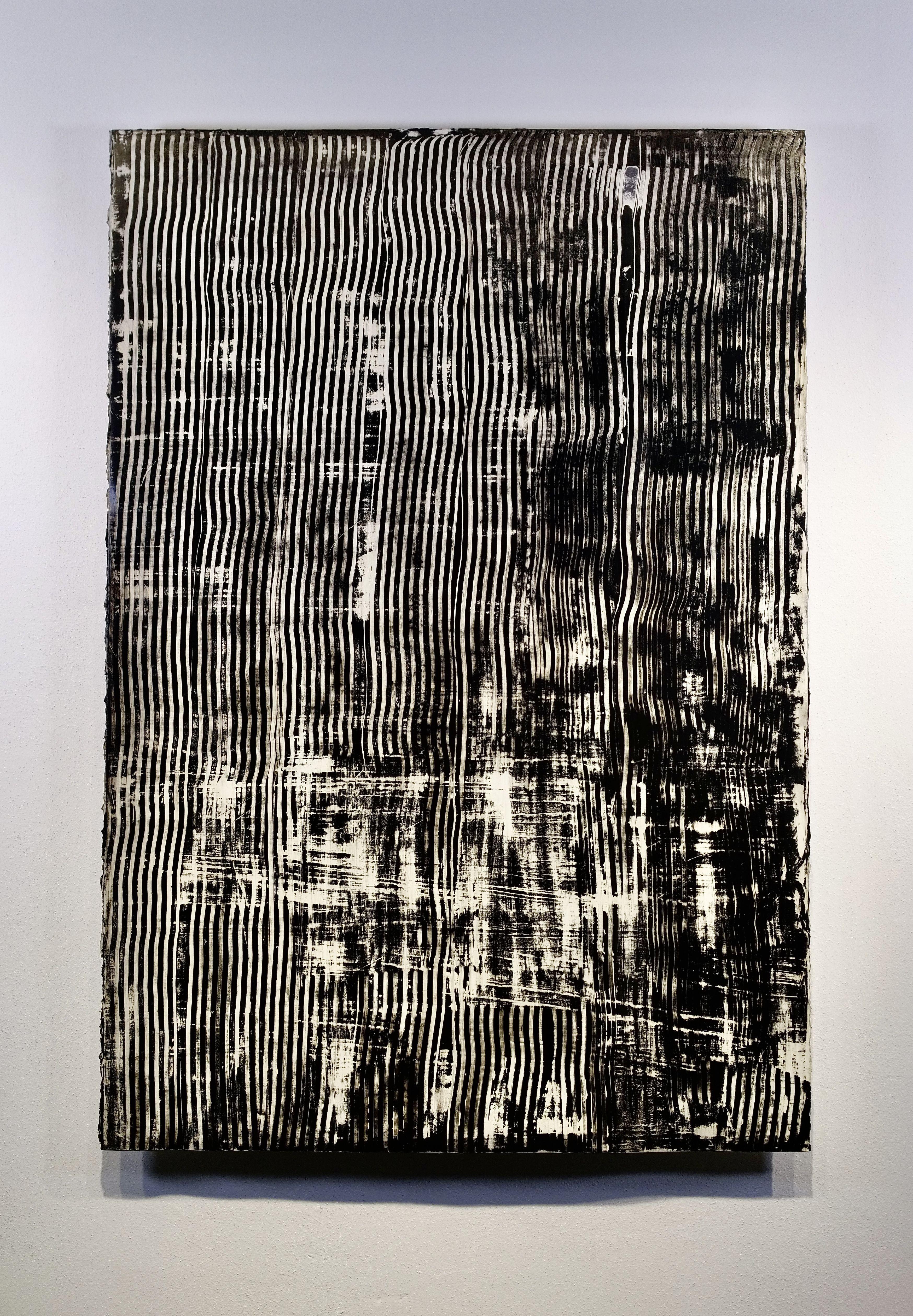 Die späte Nacht, 3 Gespräche, Gemälde, Acryl auf Papier – Painting von Luca Brandi