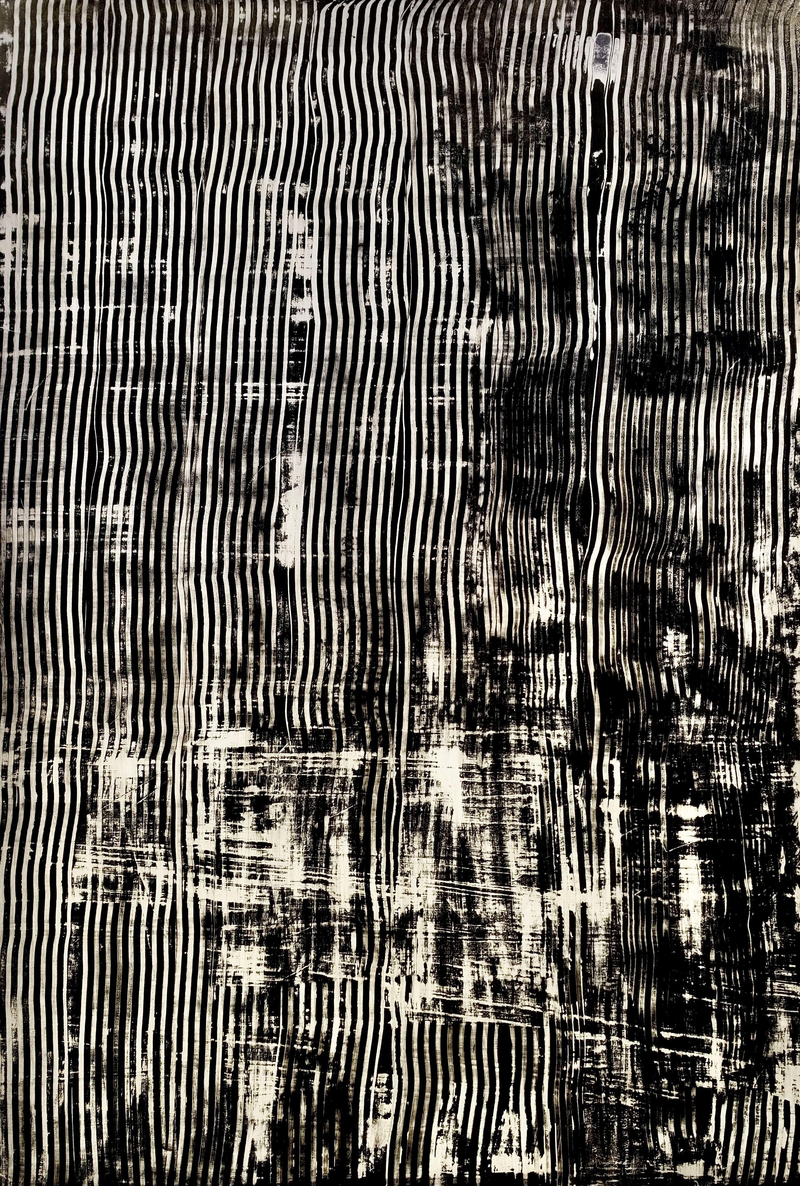 Luca Brandi Abstract Painting – Die späte Nacht, 3 Gespräche, Gemälde, Acryl auf Papier