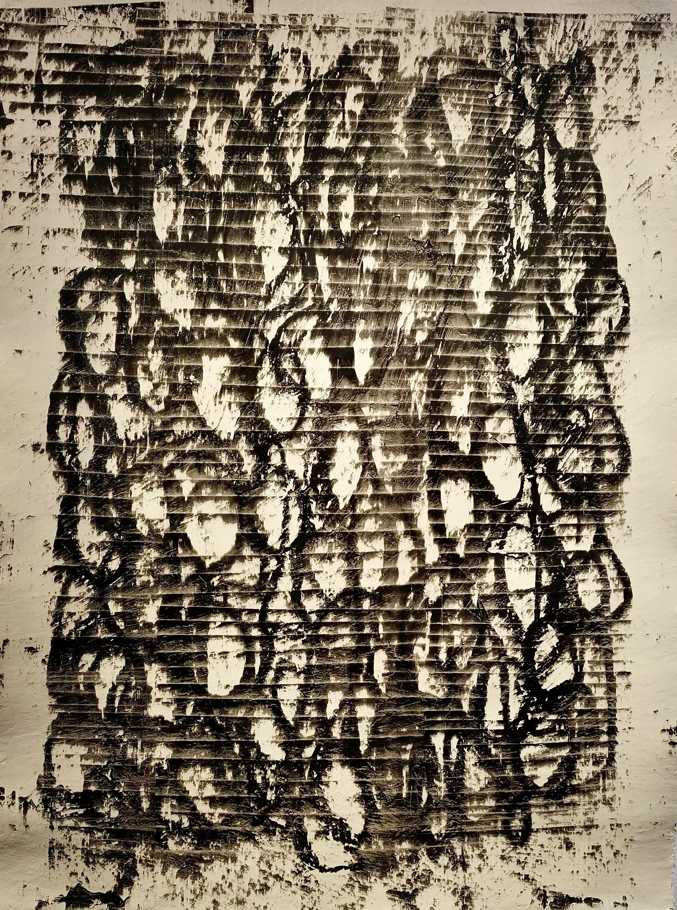 Luca Brandi Abstract Painting - The Nightwalker, Painting, Acrylic on Paper