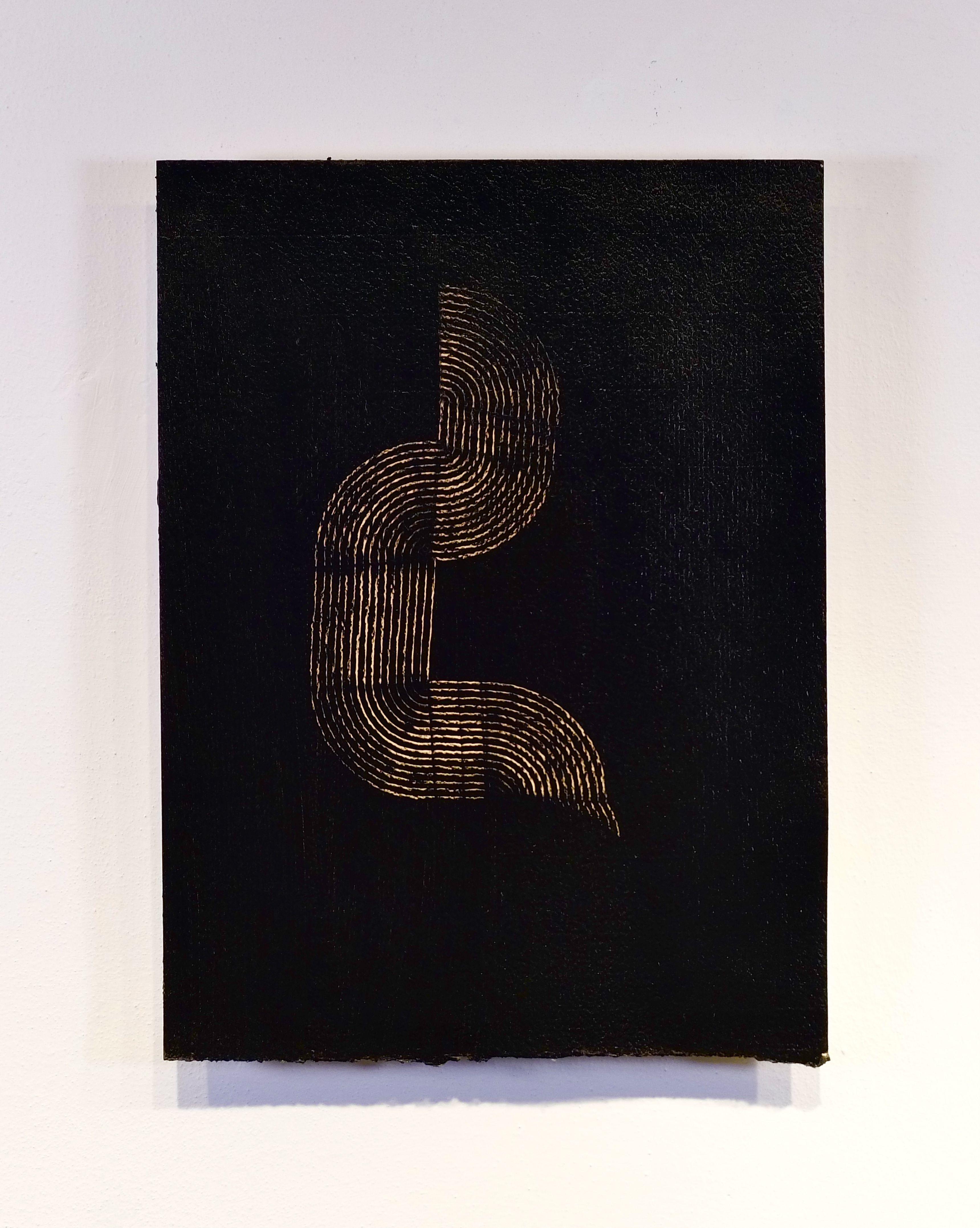 The rest of us 4, Painting, Acrylic on Paper - Black Abstract Painting by Luca Brandi