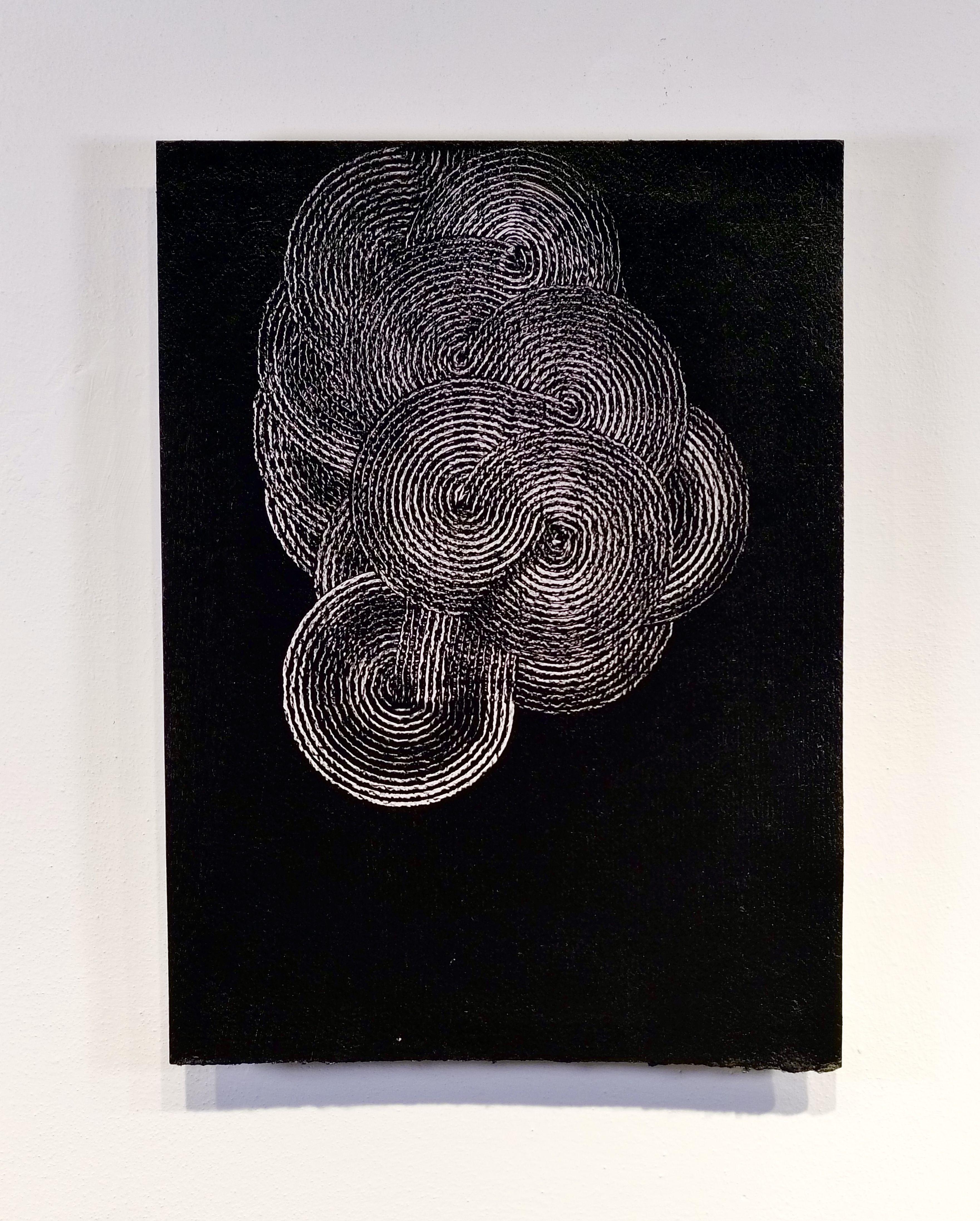 The rest of us 5, Painting, Acrylic on Paper - Black Abstract Painting by Luca Brandi