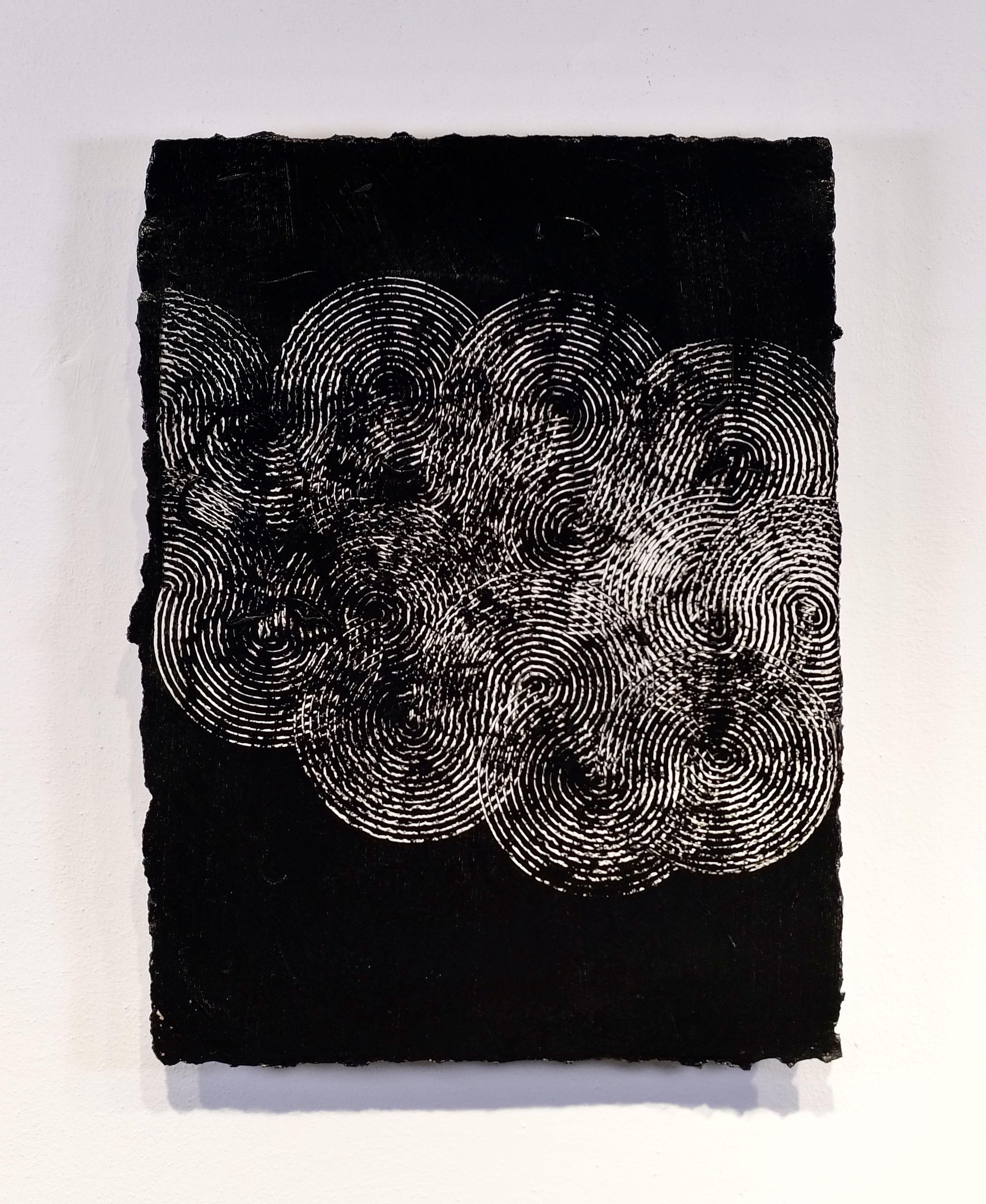 The rest of us 6, Painting, Acrylic on Paper - Black Abstract Painting by Luca Brandi