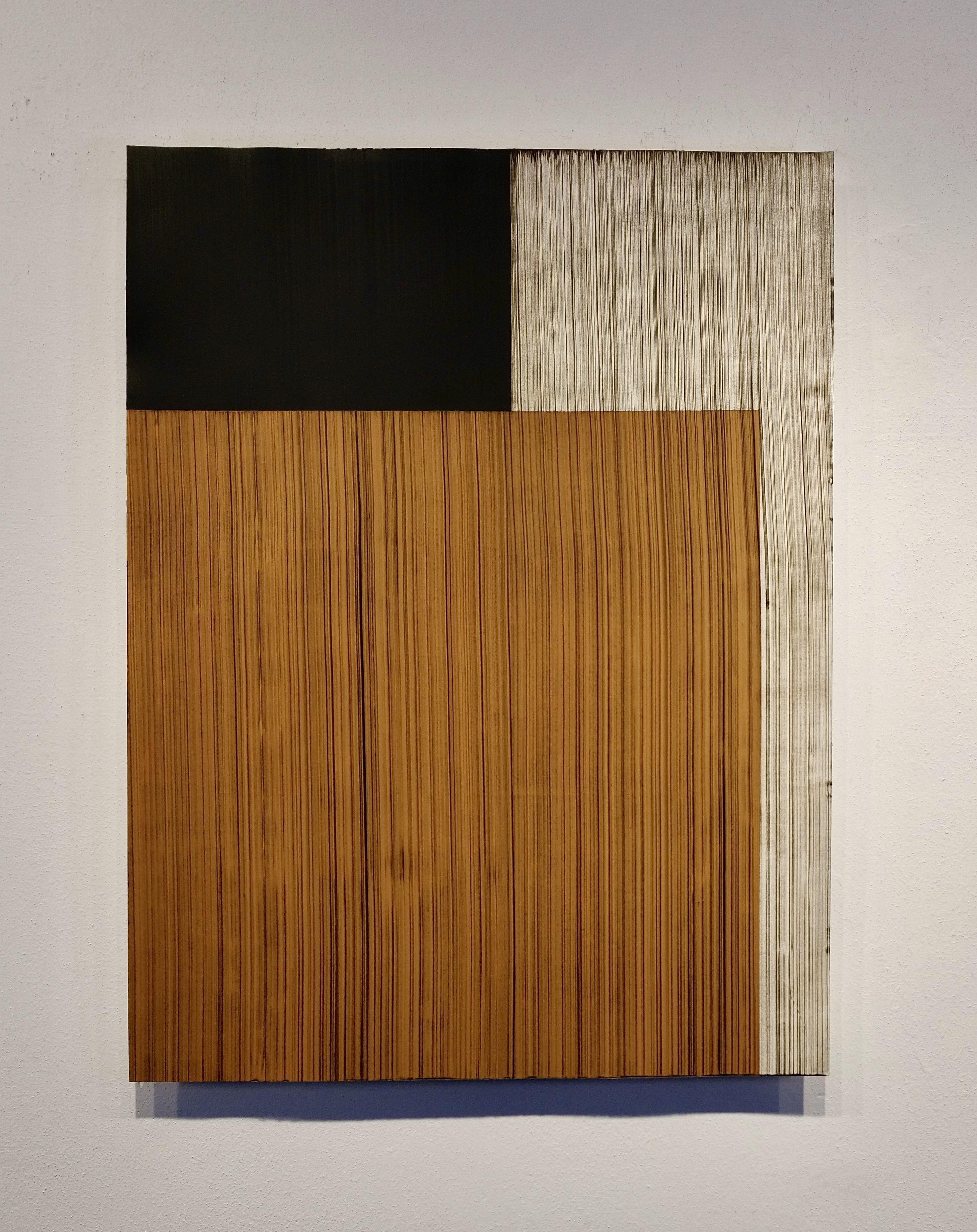 The third letter 2, Painting, Acrylic on Paper - Brown Abstract Painting by Luca Brandi
