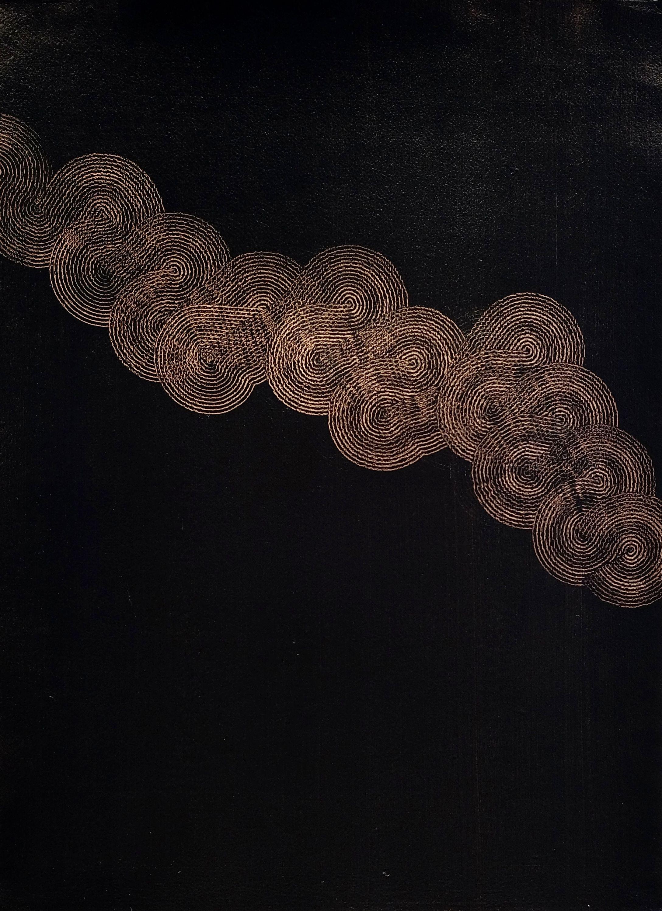 Luca Brandi Abstract Painting – Der Wind, der die Gerste wiegt 5, Gemälde, Acryl auf Papier
