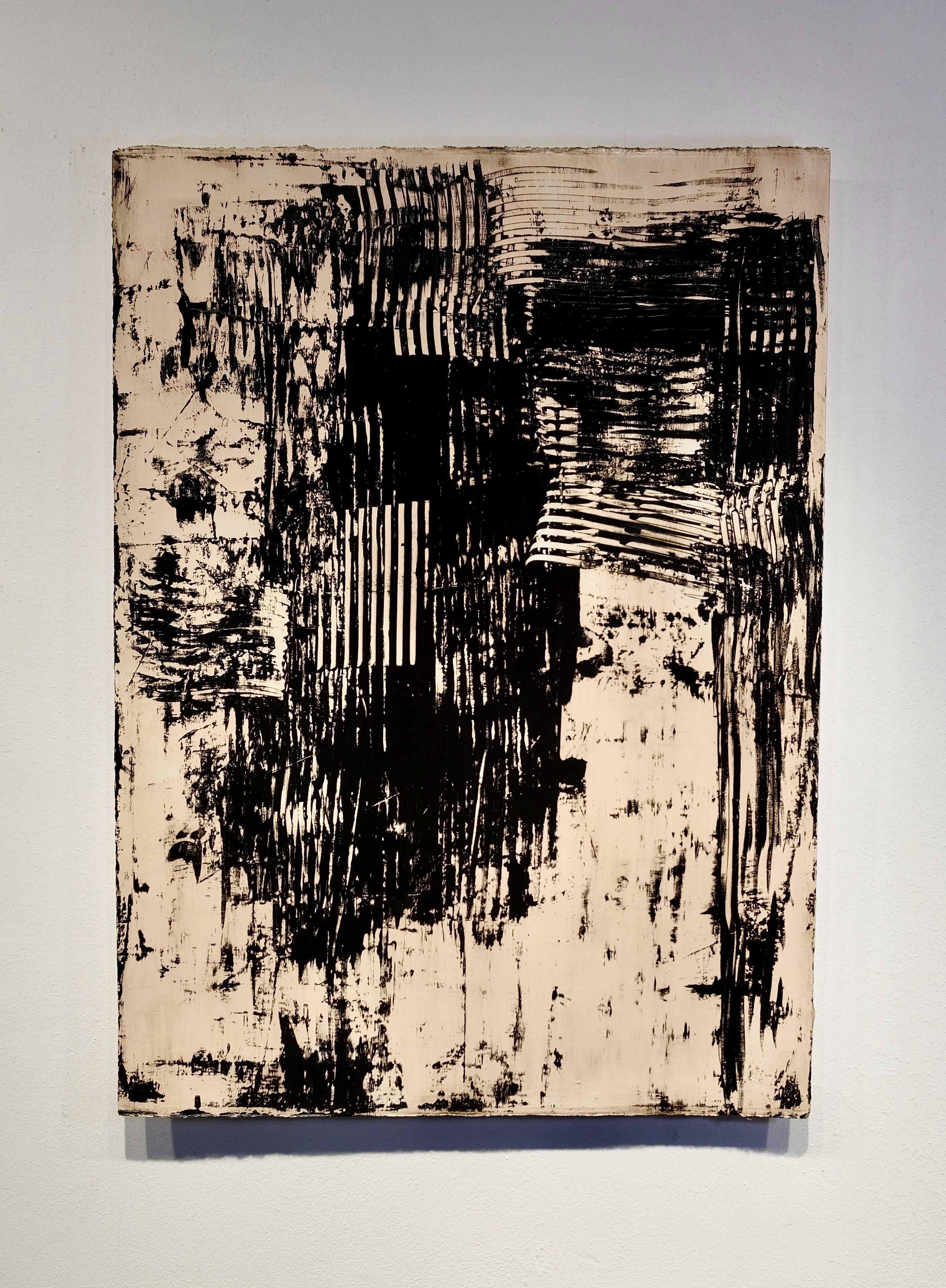 What do you want from me 3, Painting, Acrylic on Paper - Black Abstract Painting by Luca Brandi