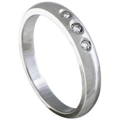 Luca Carati 18 Karat White Gold 3-Diamond Band Ring