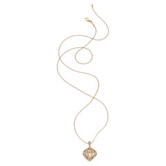 Luca Carati Pendentif Bulb en or rose 18k avec 4,30 ct de diamants et chaîne de 30 pouces
