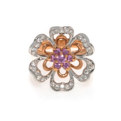Luca Carati 18k Rose & White Gold Diamond Pink Sapphire Cocktail Ring