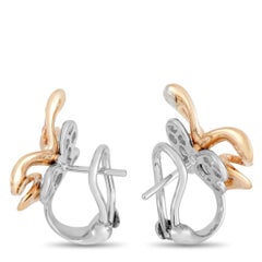 Luca Carati Papillon en or blanc et rose 18 carats avec diamant et saphir rose de 0::34 ct
