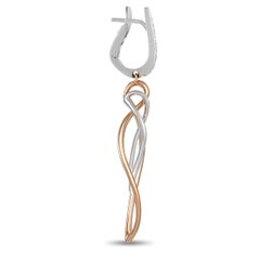 Luca Carati Boucles d'oreilles en or blanc et rose 18 carats avec un diamant de 0::75 ct