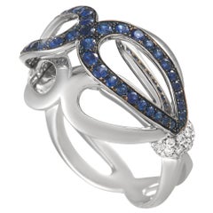 Luca Carati Bague en or blanc 18 carats avec diamant et saphir de 0::33 ct