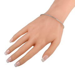 Luca Carati Bracelet jonc en or blanc 18 carats et diamants 1,62 carat