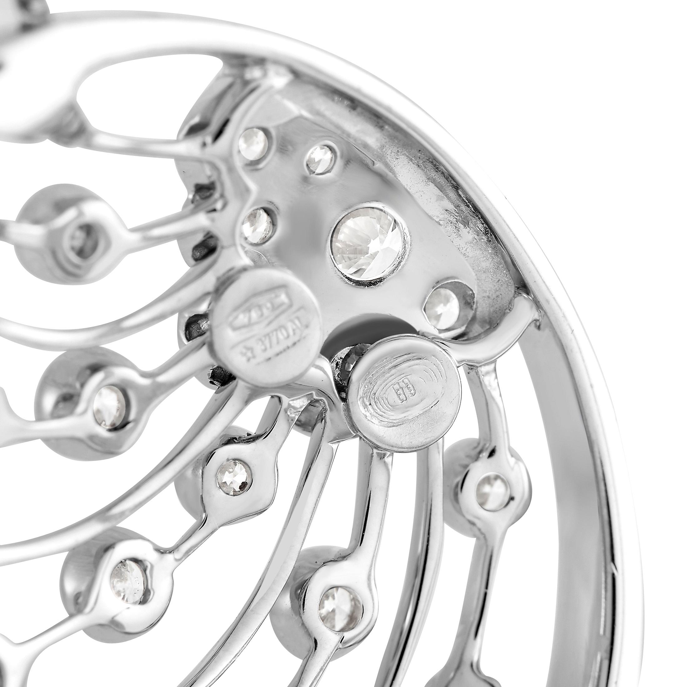 Luca Carati 18K Weißgold 4::13 Karat Diamant Ohrringe (Rundschliff)