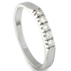 Luca Carati 18K White Gold 5-Diamond Band Ring