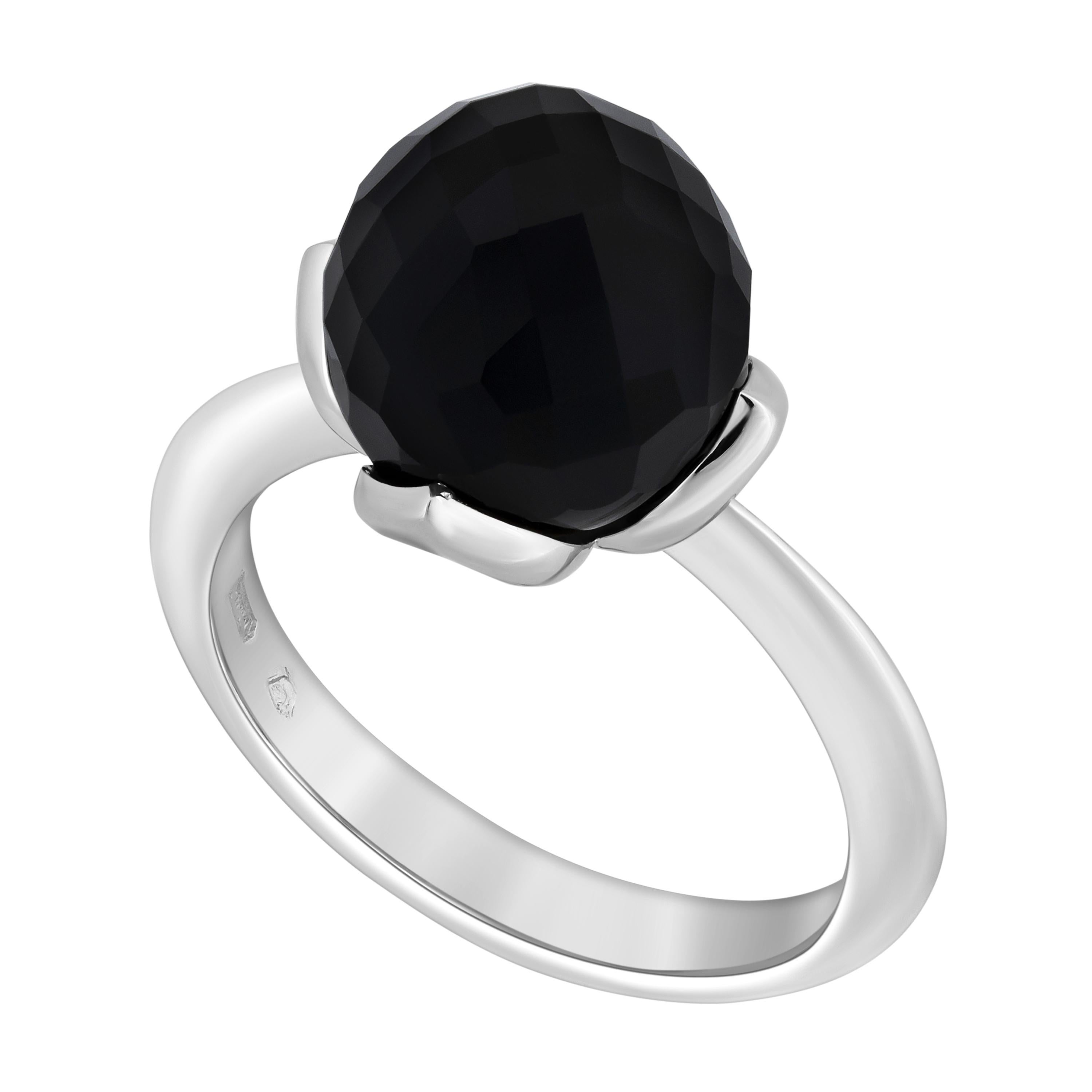 Contemporary Luca Carati 18k White Gold And Onyx Ring