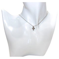 Luca Carati 18K White Gold Cross Necklace