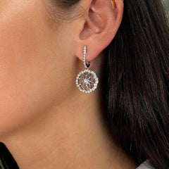 Luca Carati 18K White Gold Diamond Medium Drop Earrings 2.66Cttw