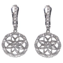 Luca Carati 18K White Gold Diamond Medium Drop Earrings 2.66Cttw