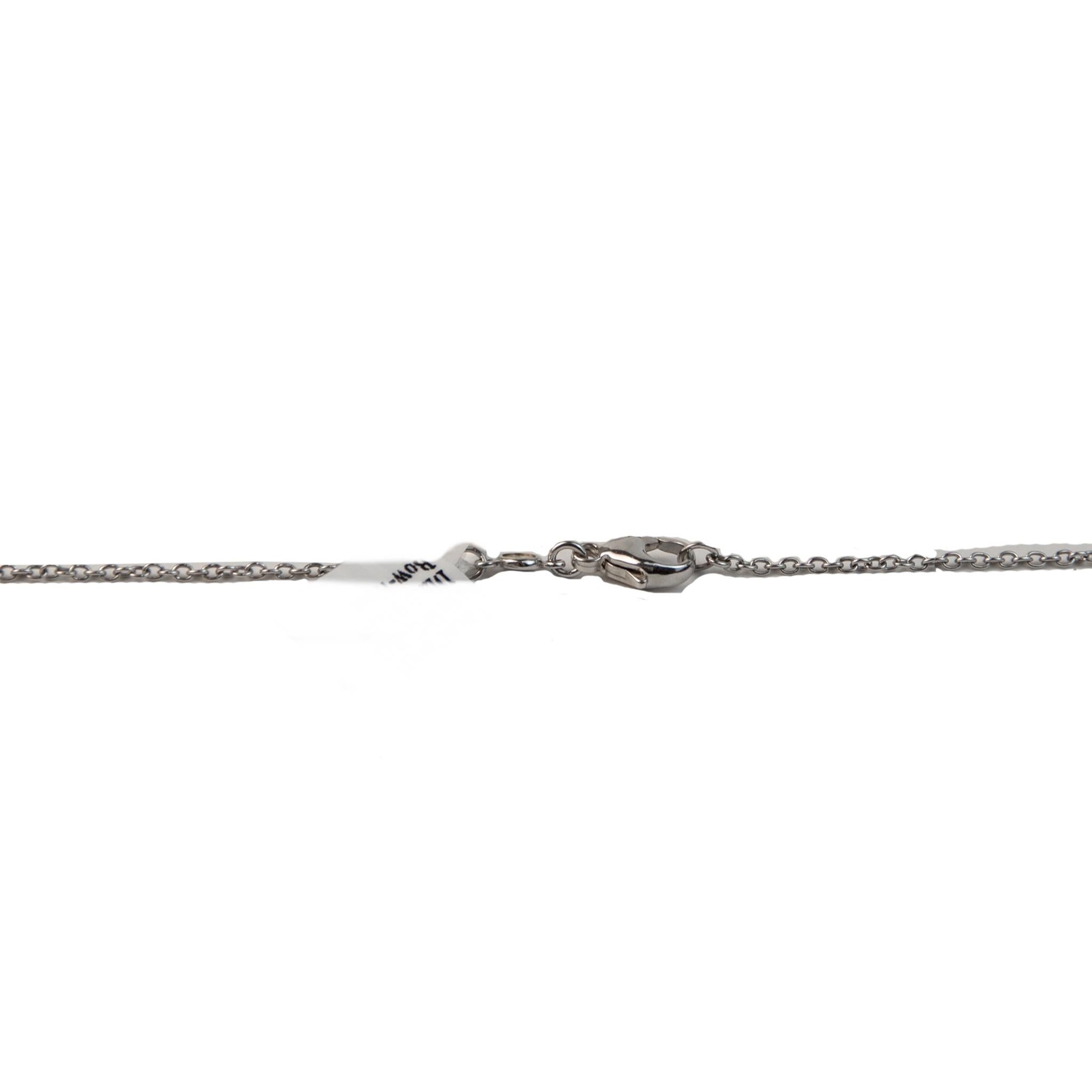 Luca Carati Halskette mit Schleifenanhänger, 18 Karat Weiß- und Roségold Diamant (Moderne) im Angebot