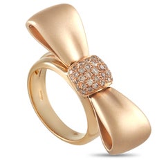Luca Carati 18K Yellow Gold 0.39 ct Brown Diamond Bow Ring