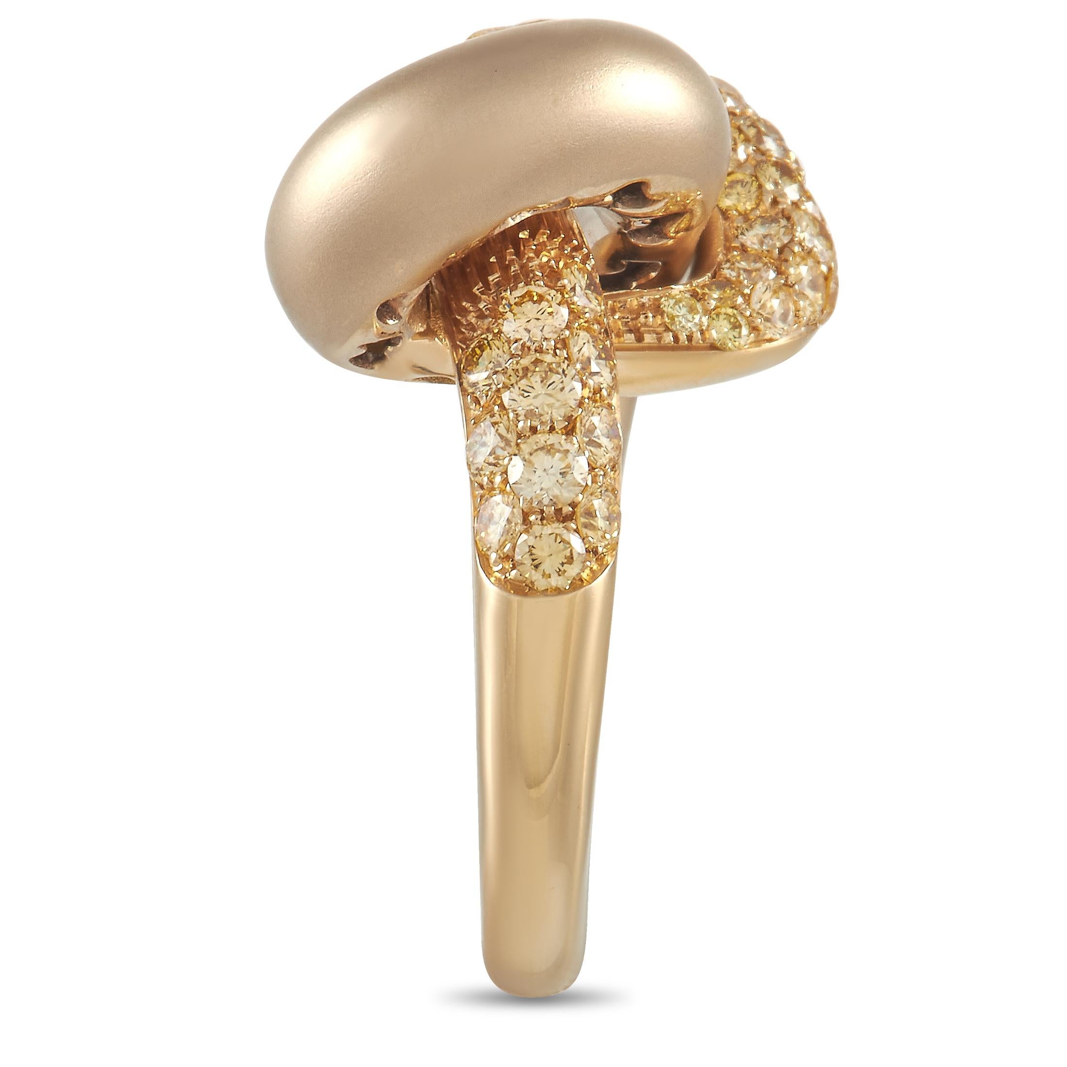 Luca Carati: 18 Karat Gelbgold Ring mit 2,90 Karat gelben Diamanten (Rundschliff)