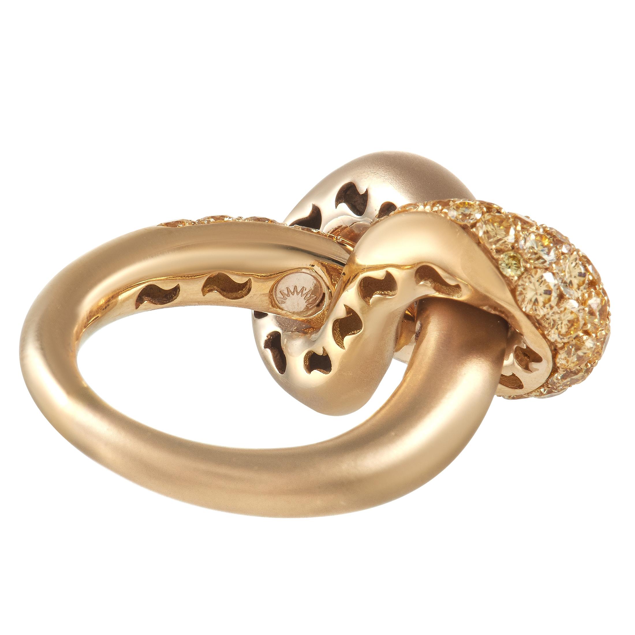 Luca Carati: 18 Karat Gelbgold Ring mit 2,90 Karat gelben Diamanten Damen