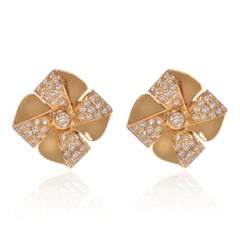 Luca Carati - Orecchini a fiore con diamanti in oro giallo 18 carati 0,99 ct.