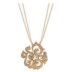 Luca Carati 18K Yellow Gold Large Diamond Pendant Long Necklace 2.31Cttw C136