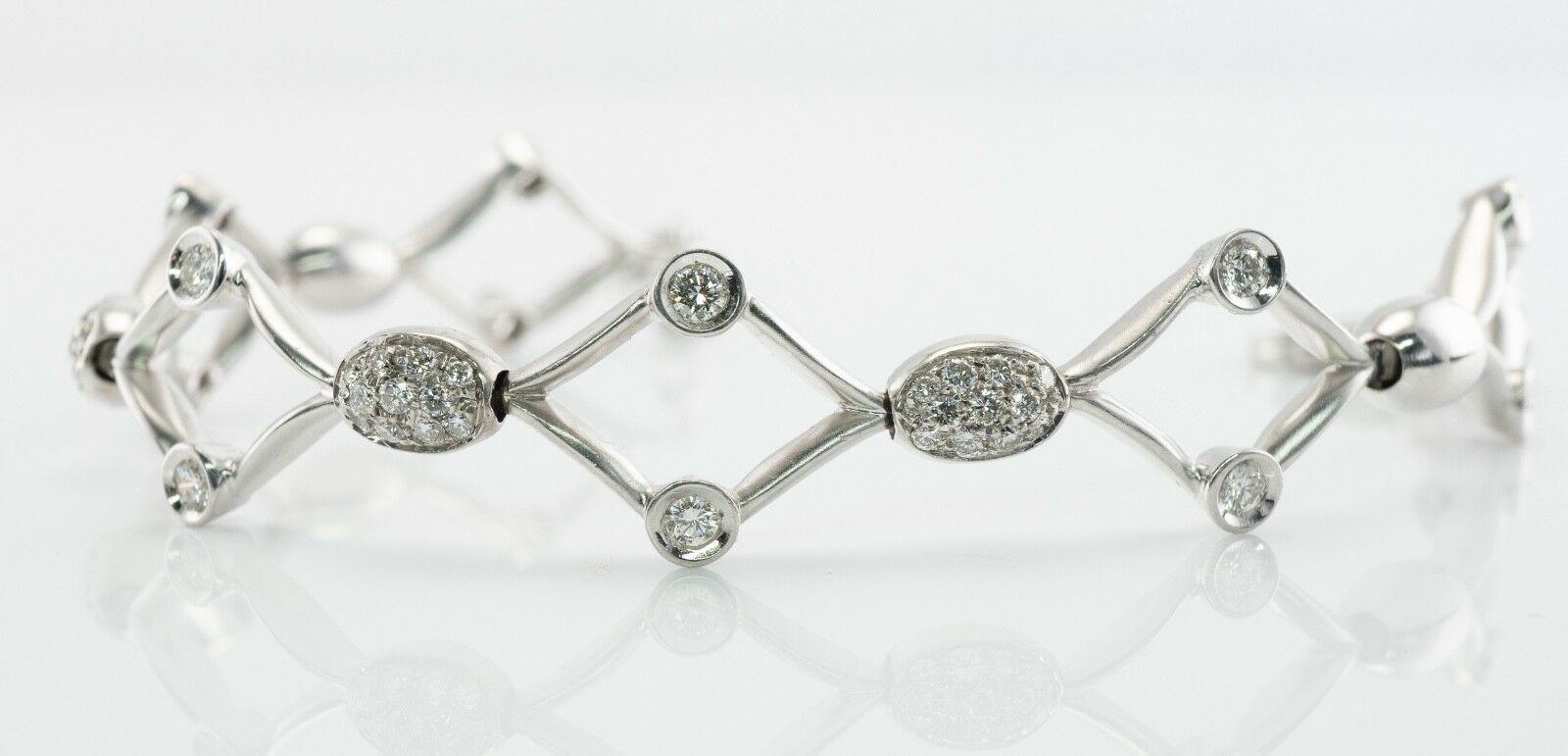 Luca Carati Diamantarmband 18K Weißgold Italienisch .70 TDW im Zustand „Gut“ im Angebot in East Brunswick, NJ